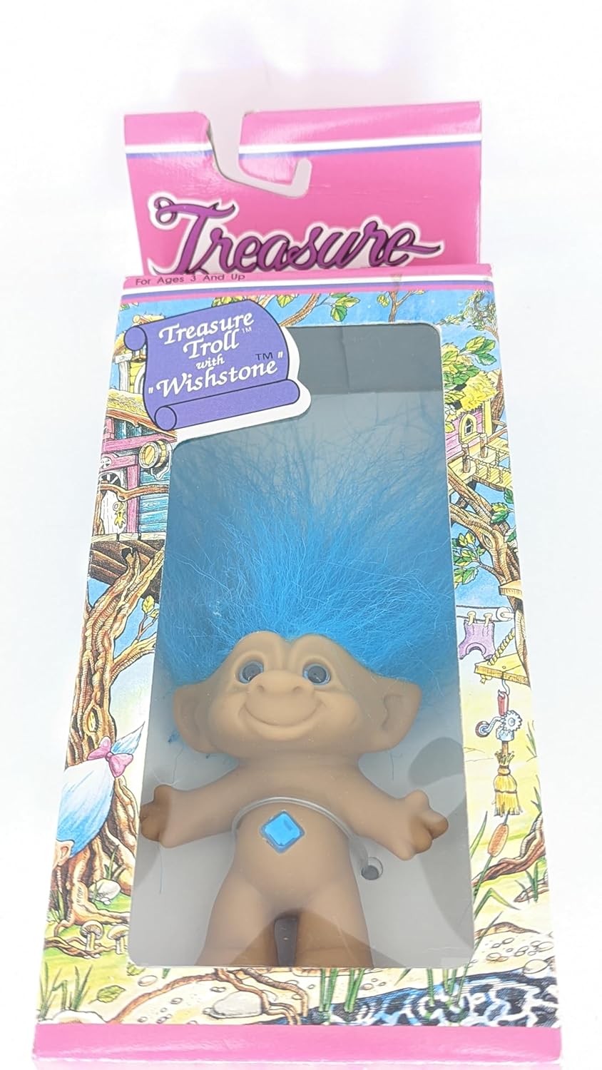 Treasure Troll Doll Gem Stone Belly 3"