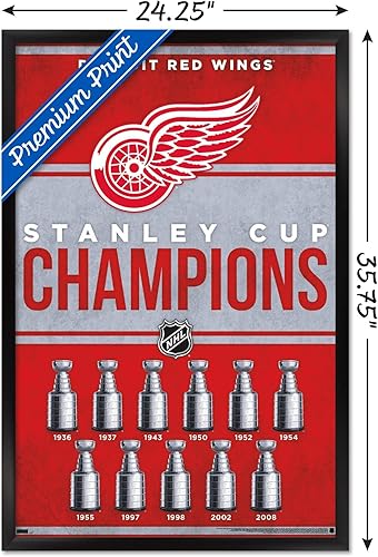 Miniatura 3 de Trends International NHL Detroit Red Wings - Póster de pared de Champions 23, 22.37 x 34.00 pulgadas, versión enmarcada en negro