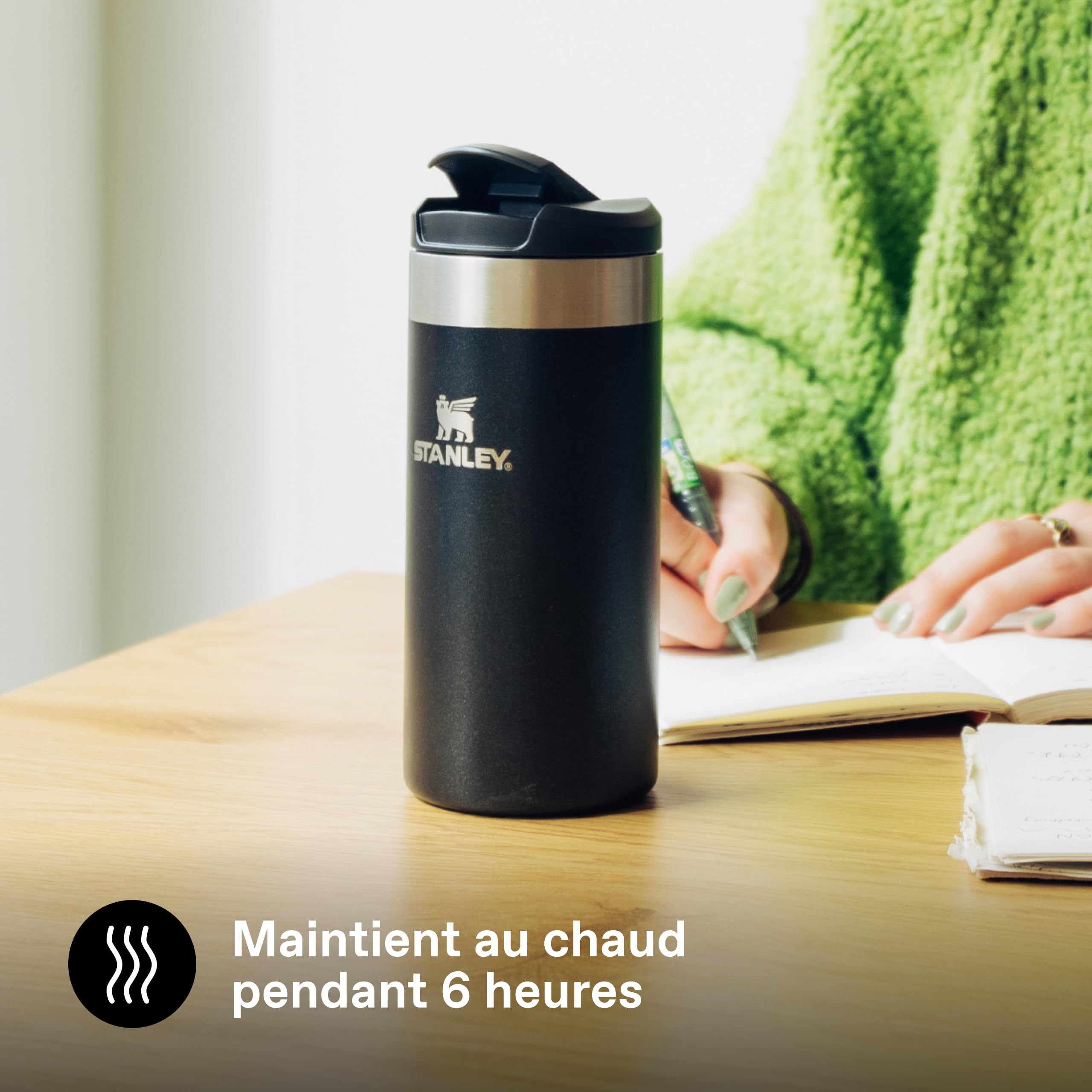 STANLEY 1913 Aerolight Transit Mug Isotherme Café - Chaud & Froid - Couvercle Étanche et Blocable - Thermos - Lavable au Lave-Vaisselle