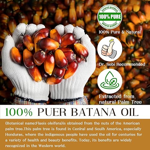 Miniatura 3 de Batana - Aceite para el crecimiento del cabello, 100% natural, aceite de crecimiento del cabello Batana para cabello más grueso y fuerte, sin