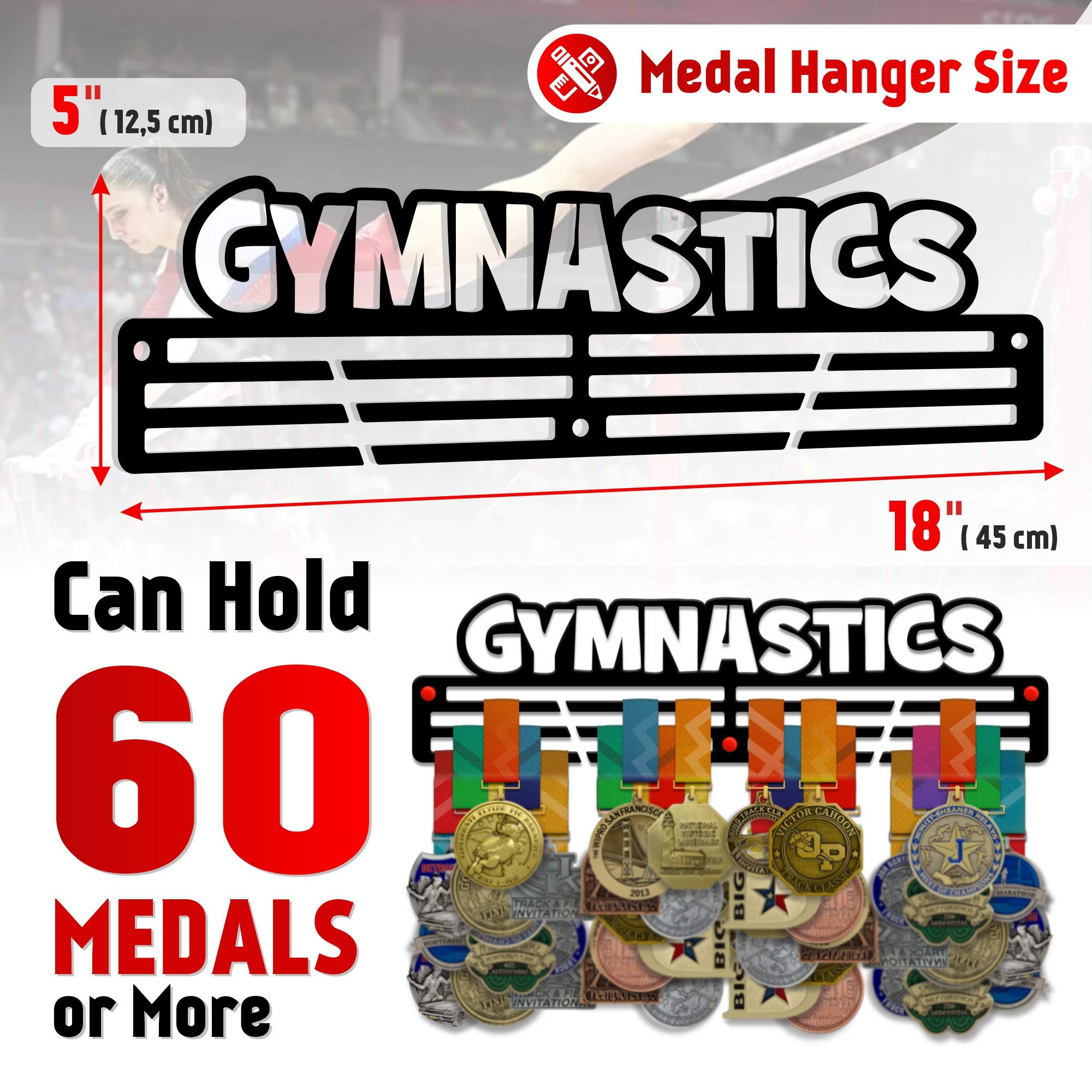 Colgador De Medallas 3 Niveles Con Diseño De Fútbol - Hierro Negro, 40x15 Cm