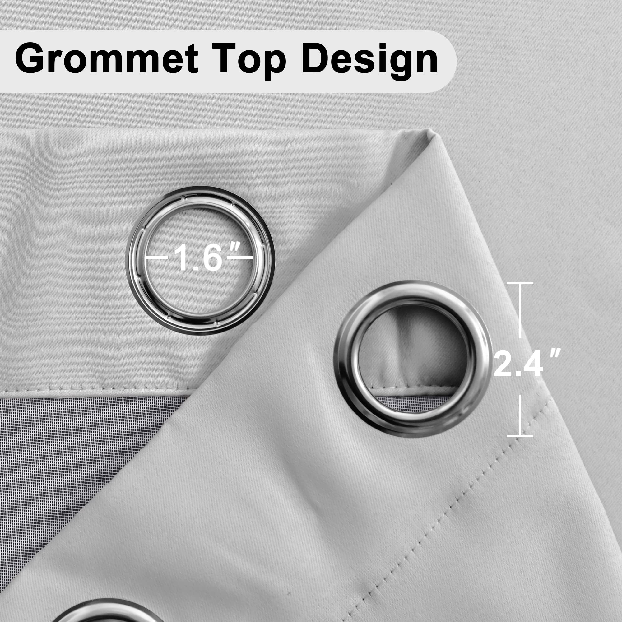 XWZO 100% ondoorzichtige Gordijnen Wit, dubbelgelaagd dikke verduisterende Gordijnen met ringen, geluidswerende thermogordijnen 2-delige set slaapkamer Gordijnen, verduisterende gordijnen, 220 x 140