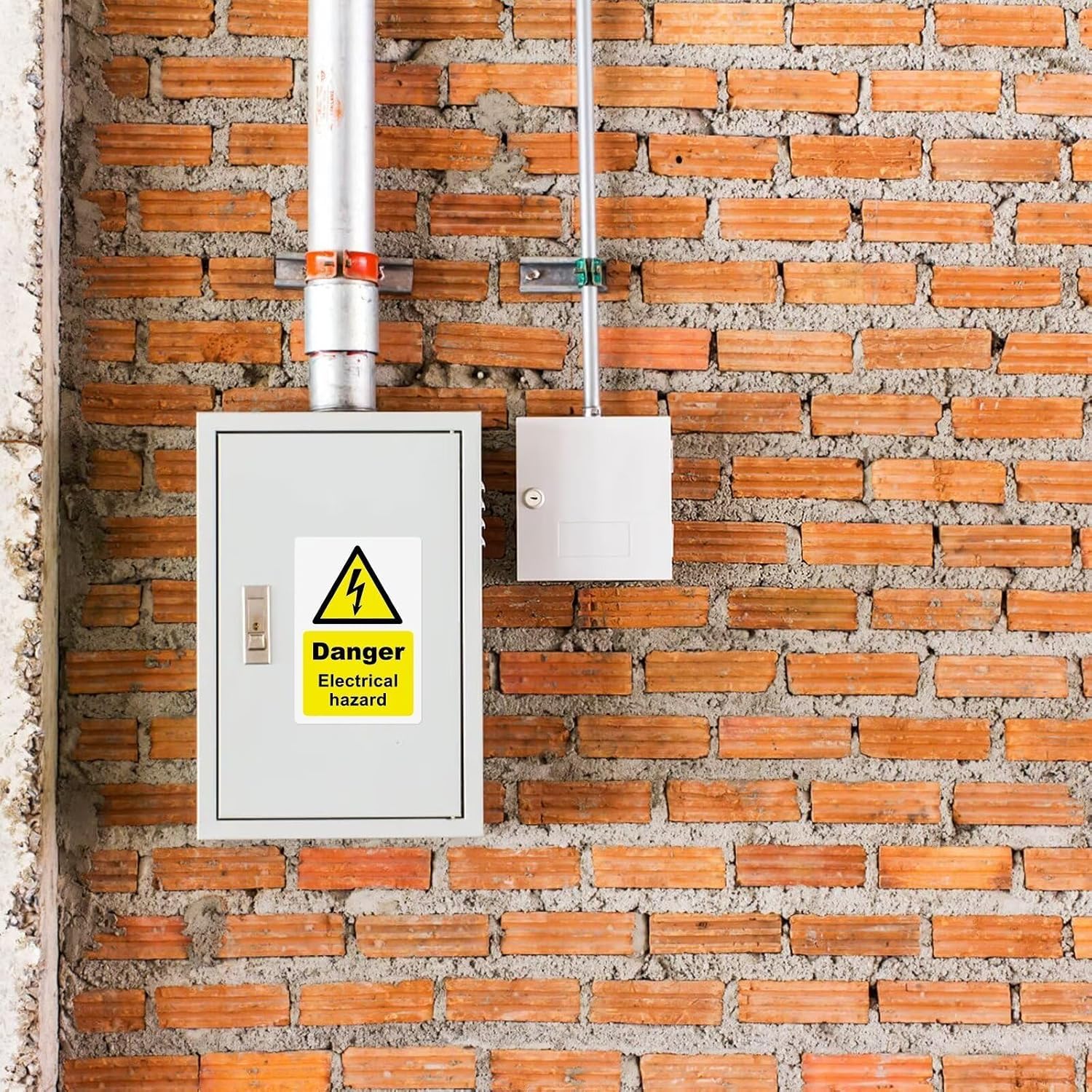 Lot de 50 autocollants d'avertissement de danger électrique, 150 x 100 mm