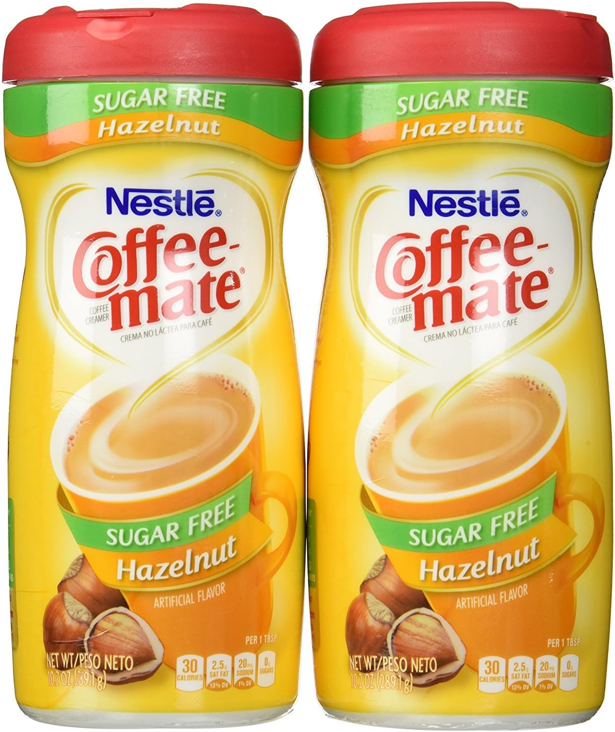 Nestle Coffeemate Sugar Free Hazelnut 10.2 Ounce (Pack of 2).