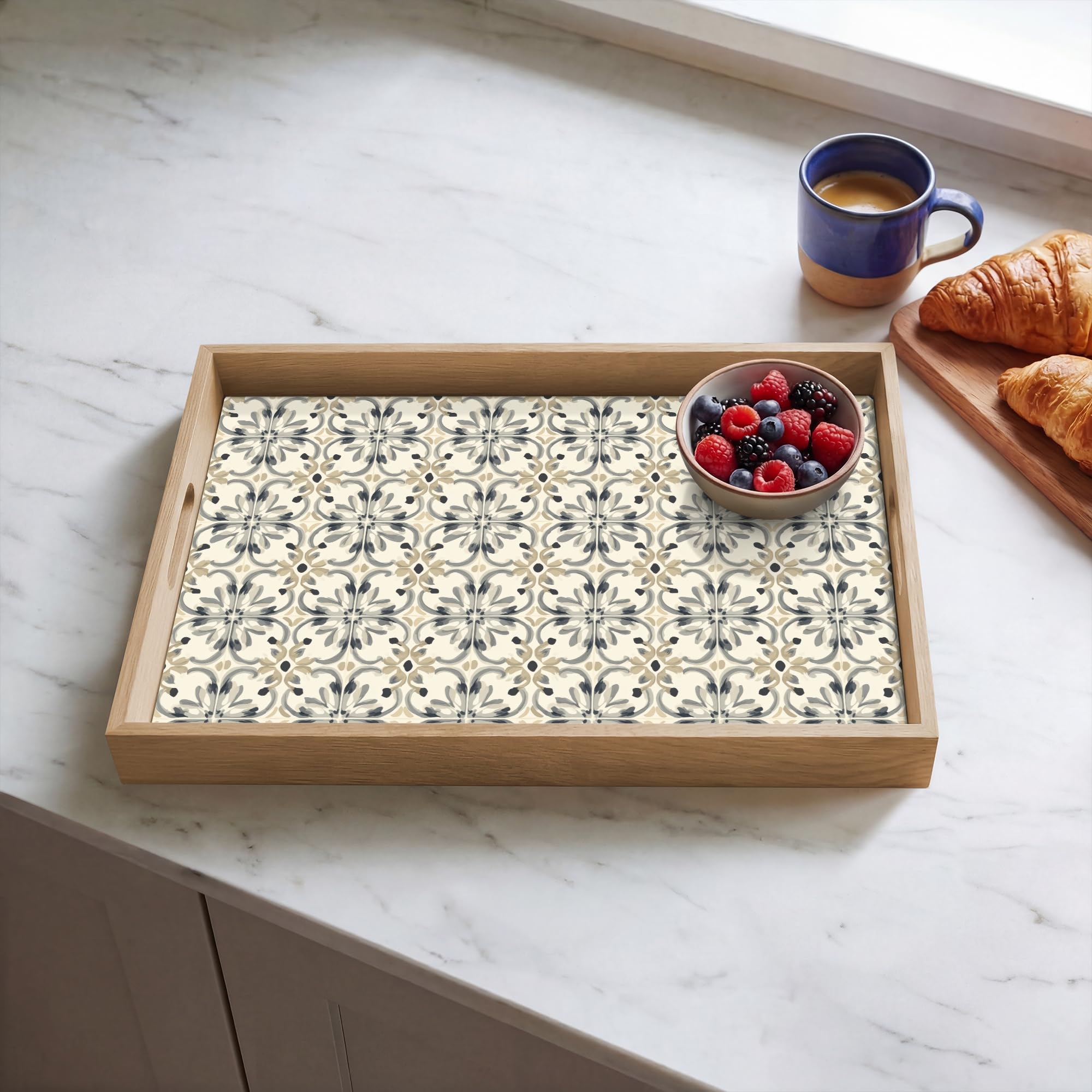Plateau Plateaux Service Repas Bois Decoratif Table Résistant Aux