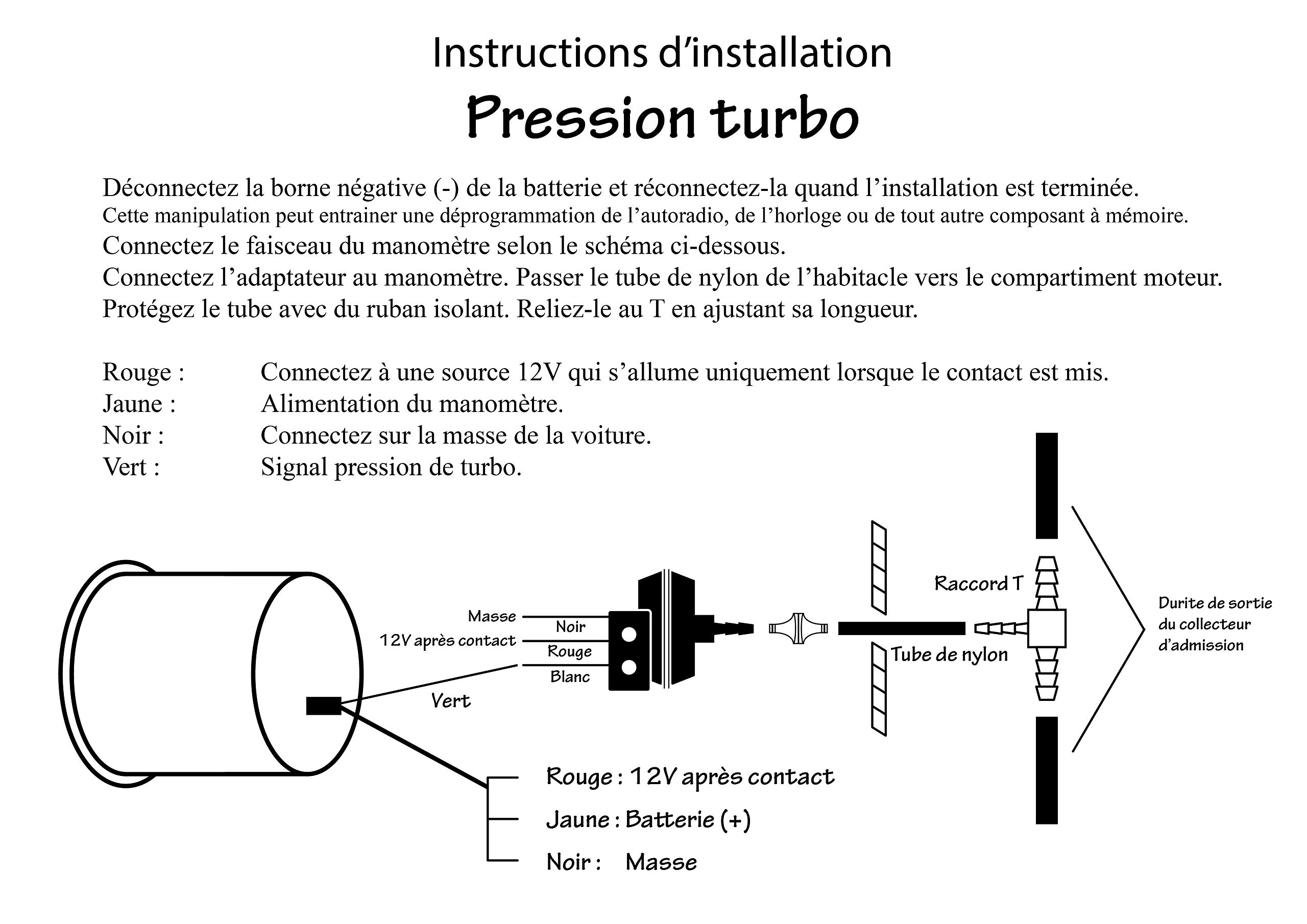 VEGA Manomètre pression turbo -1 à 3 bars numérique et leds 52 mm marque Française