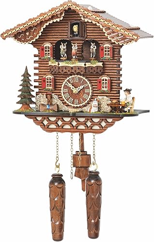 Trenkle Reloj de cuco de cuarzo Swiss House con música, bailarines de torneado TU 4209 QMT HZZG