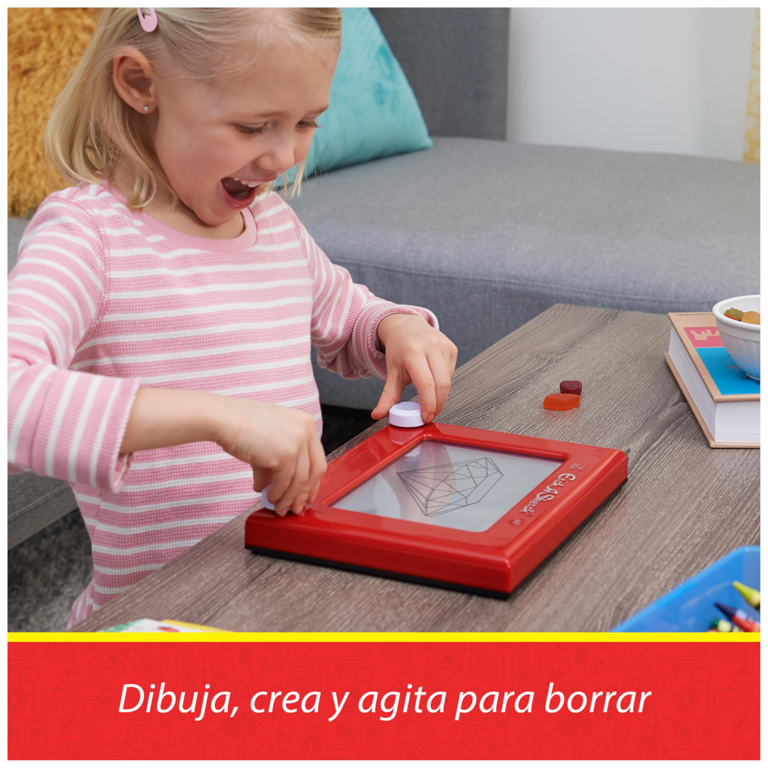 ETCH A SKETCH - ORIGINAL MAGIC SCREEN - PIZARRA MAGNETICA INFANTIL - con 86% de Plástico Reciclado - Juegos de Creatividad Comprometidos con el Medio Ambiente - 6066719 - Juguetes Niños 3 Años +