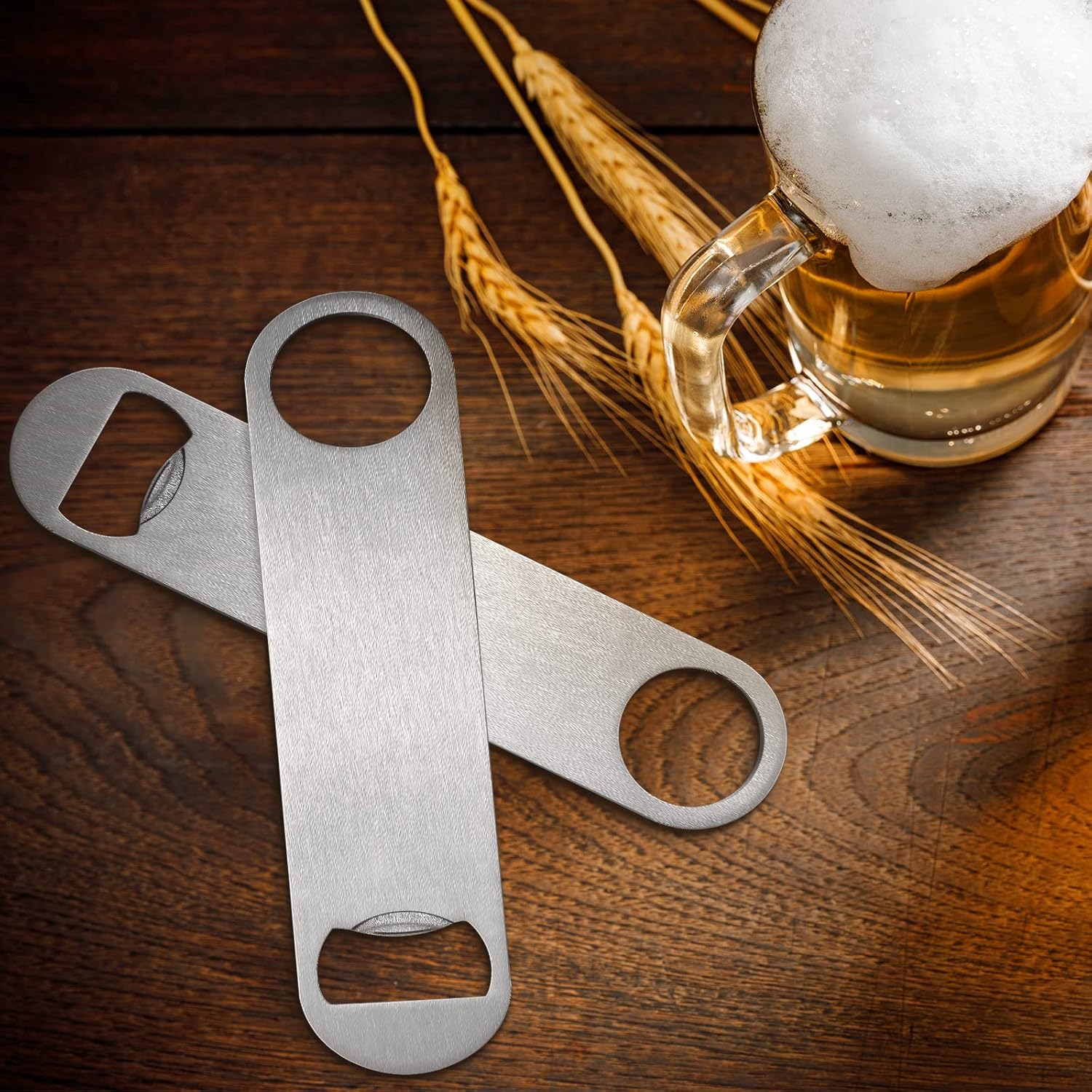 Flat Bottle Opener Bulk 7 Inch Stainless Steel Beer Bottle Opener Heavy Duty for Men Women Bar Kitchen Restaurant Bartender Party Supplies