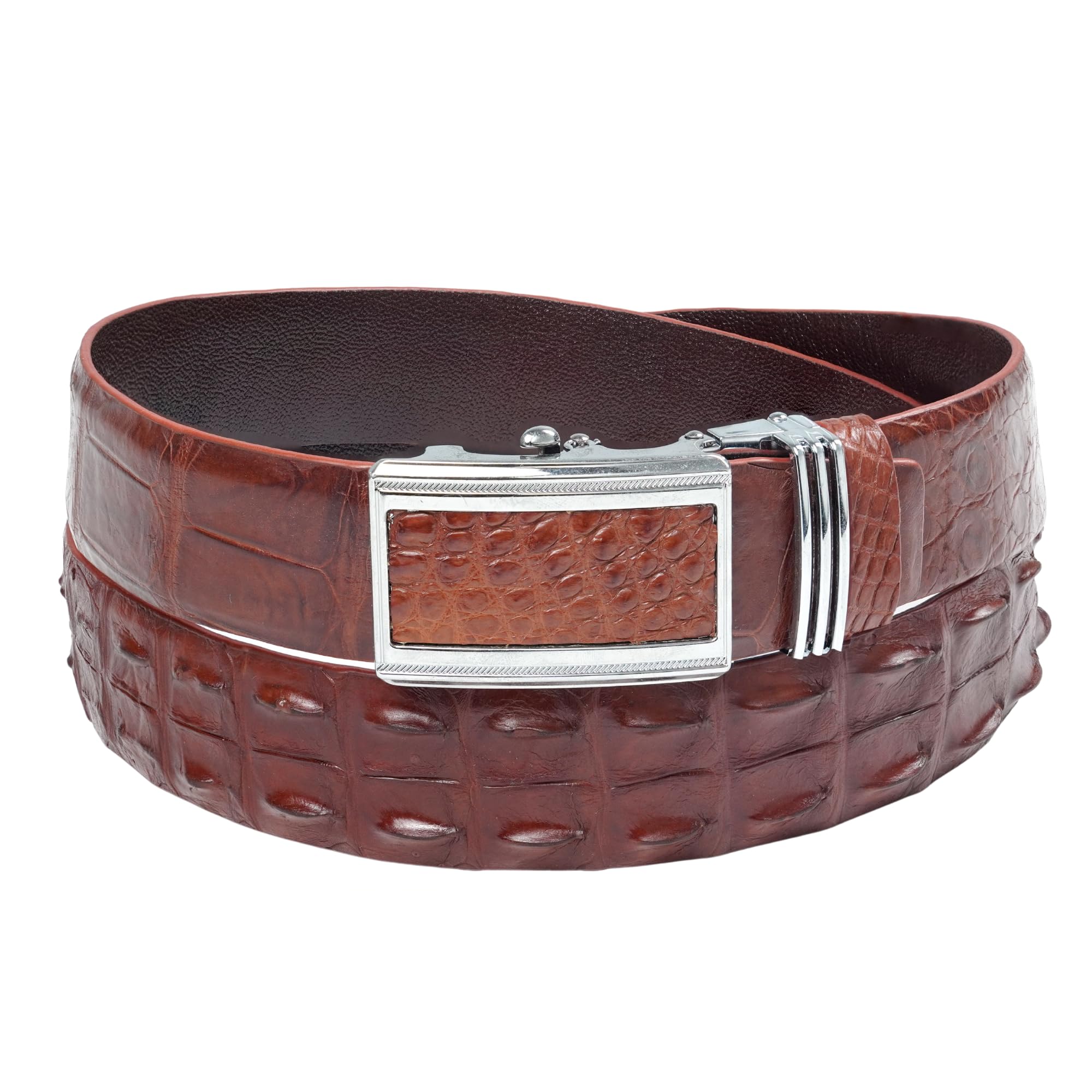 vinacreations AIIigator Belt Leather Strap Belts 1.5" Width Adjustment Removal Buckle Jean Dress Croc Handmade