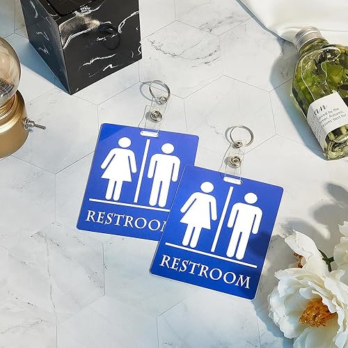 Miniatura 5 de 12 llaveros unisex para pases de baño, etiqueta de baño con llavero, pases grandes para aula, oficina, restaurante, inodoro, gasolinera