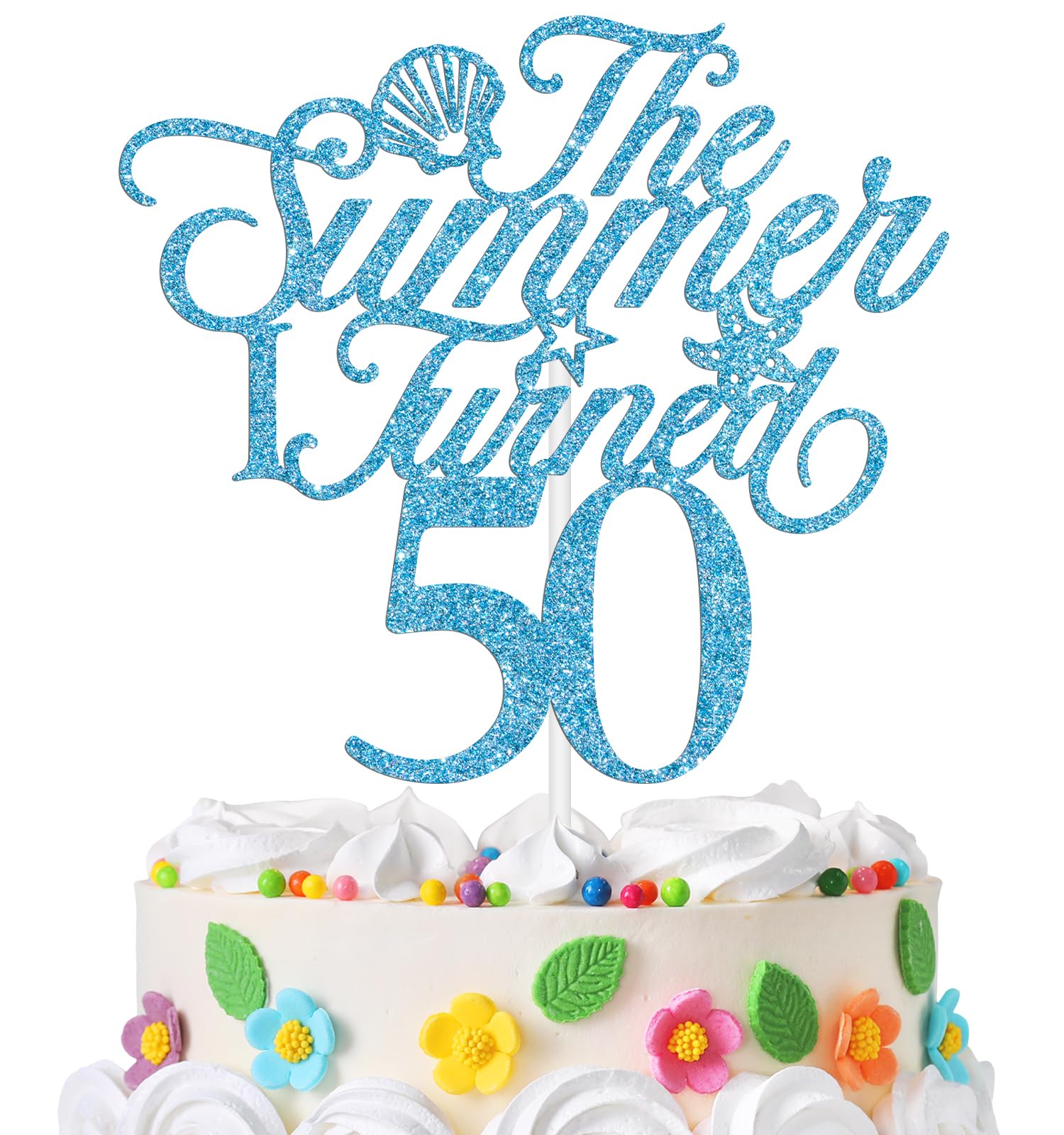 The Summer I Turned 50 Cake Topper, Summer Beach 50th Birthday Decor