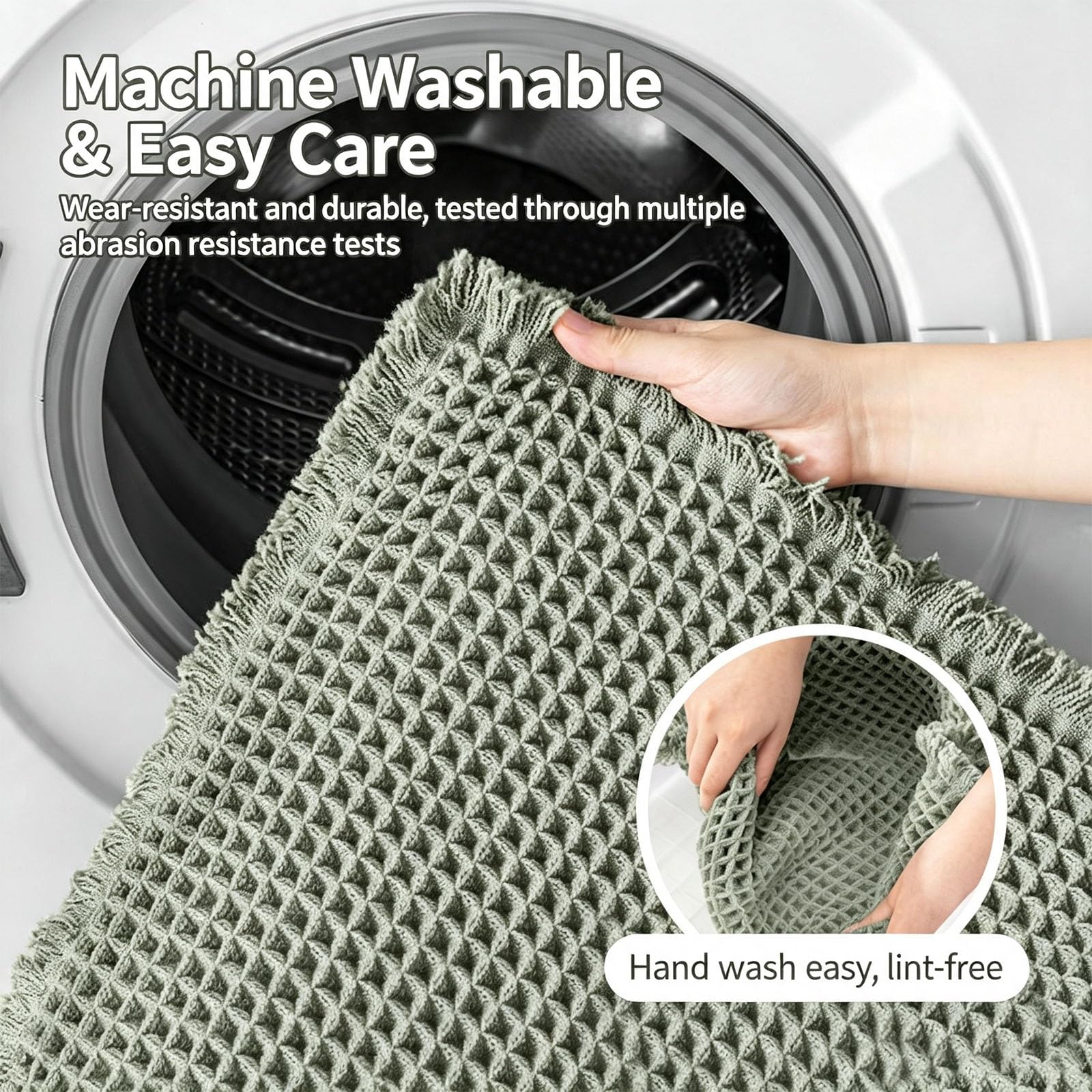 Tapis Absorbant Salle De Bain, Conception De Bord à Glands, Polyester
