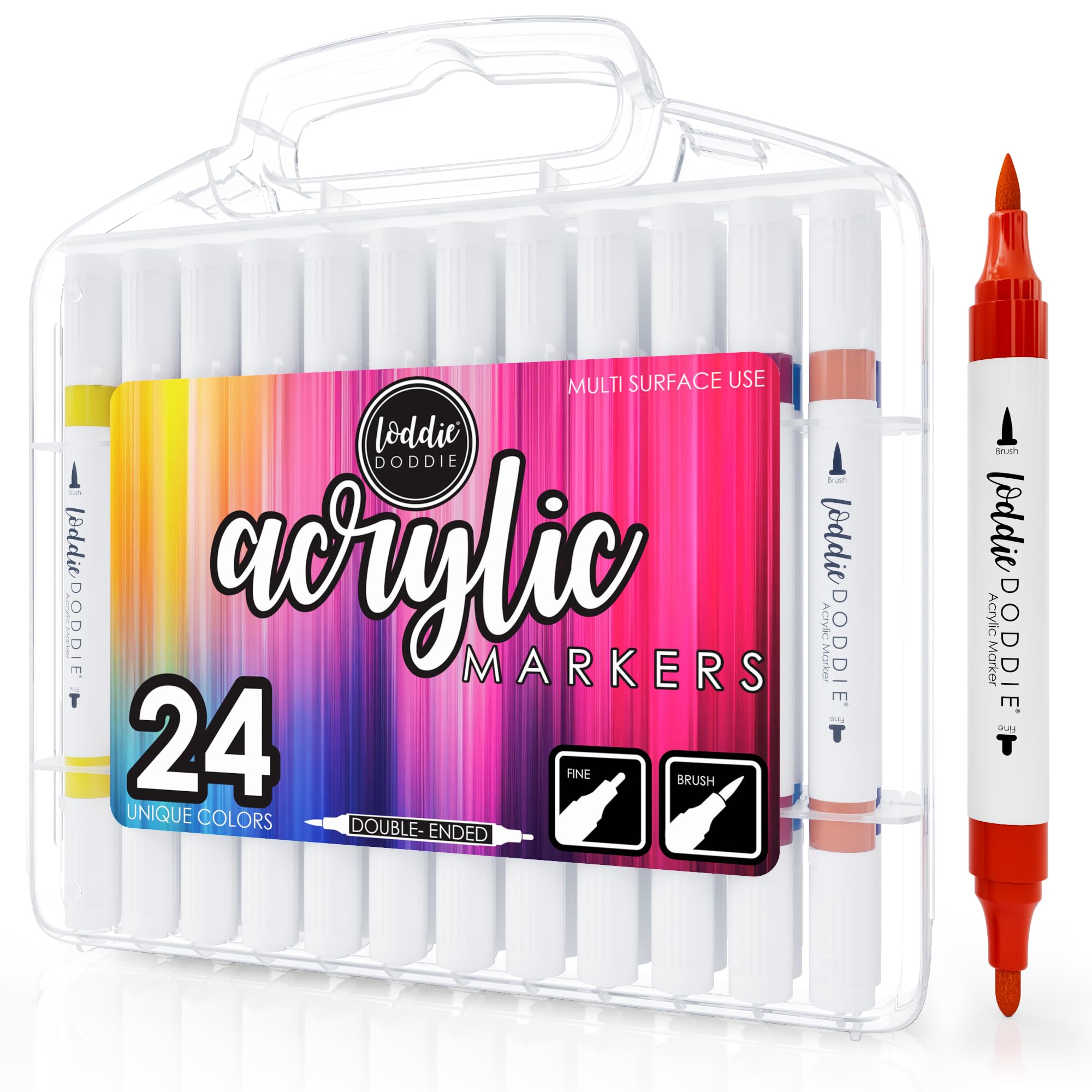 Amazon.com: Loddie Doddie Acrylic Markers, 24 Unique Colors