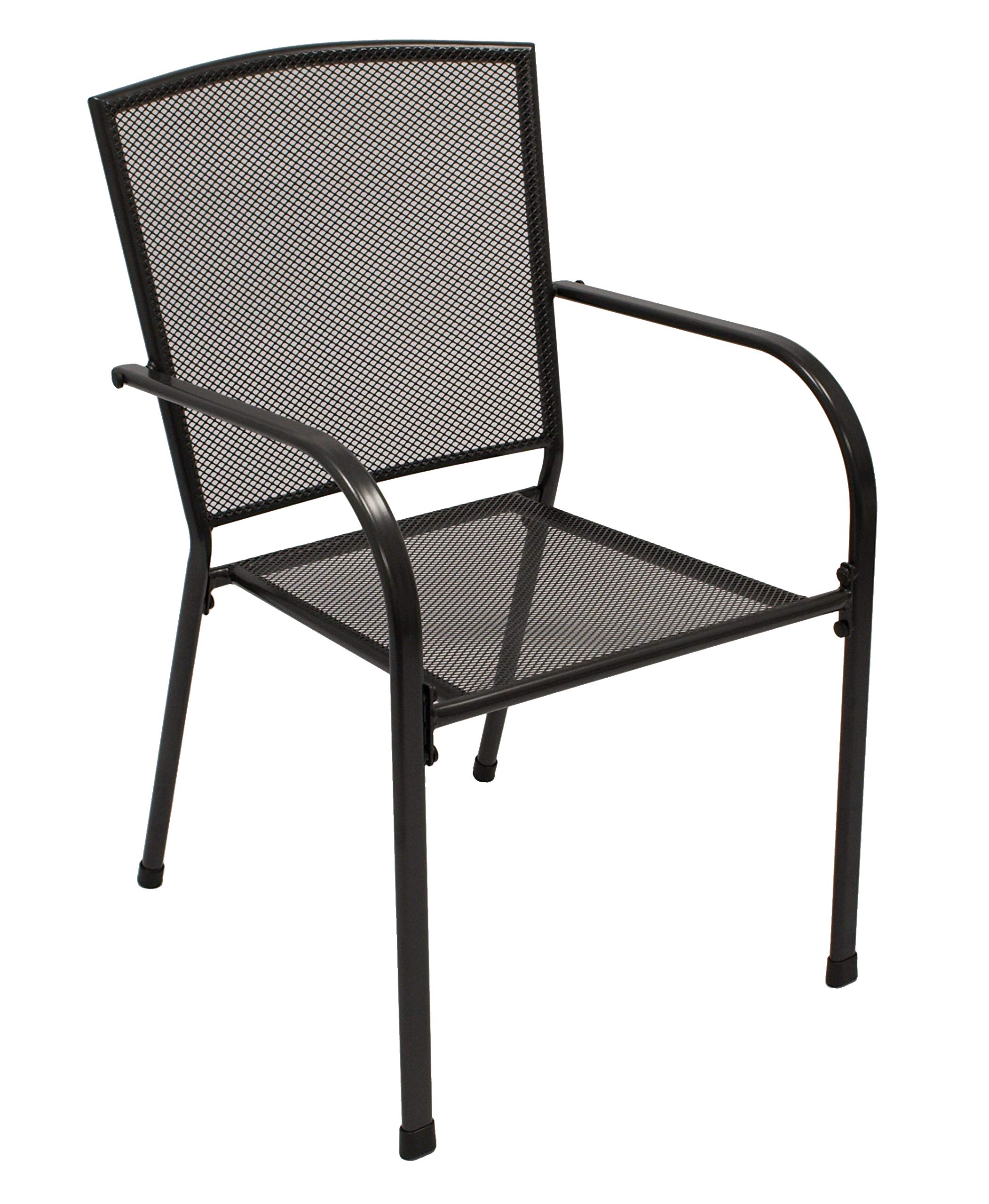 DEGAMO Gartensessel Classic stapelbar, Metall/Streckmetall Farbe anthrazit, 2 Stück, Outdoor