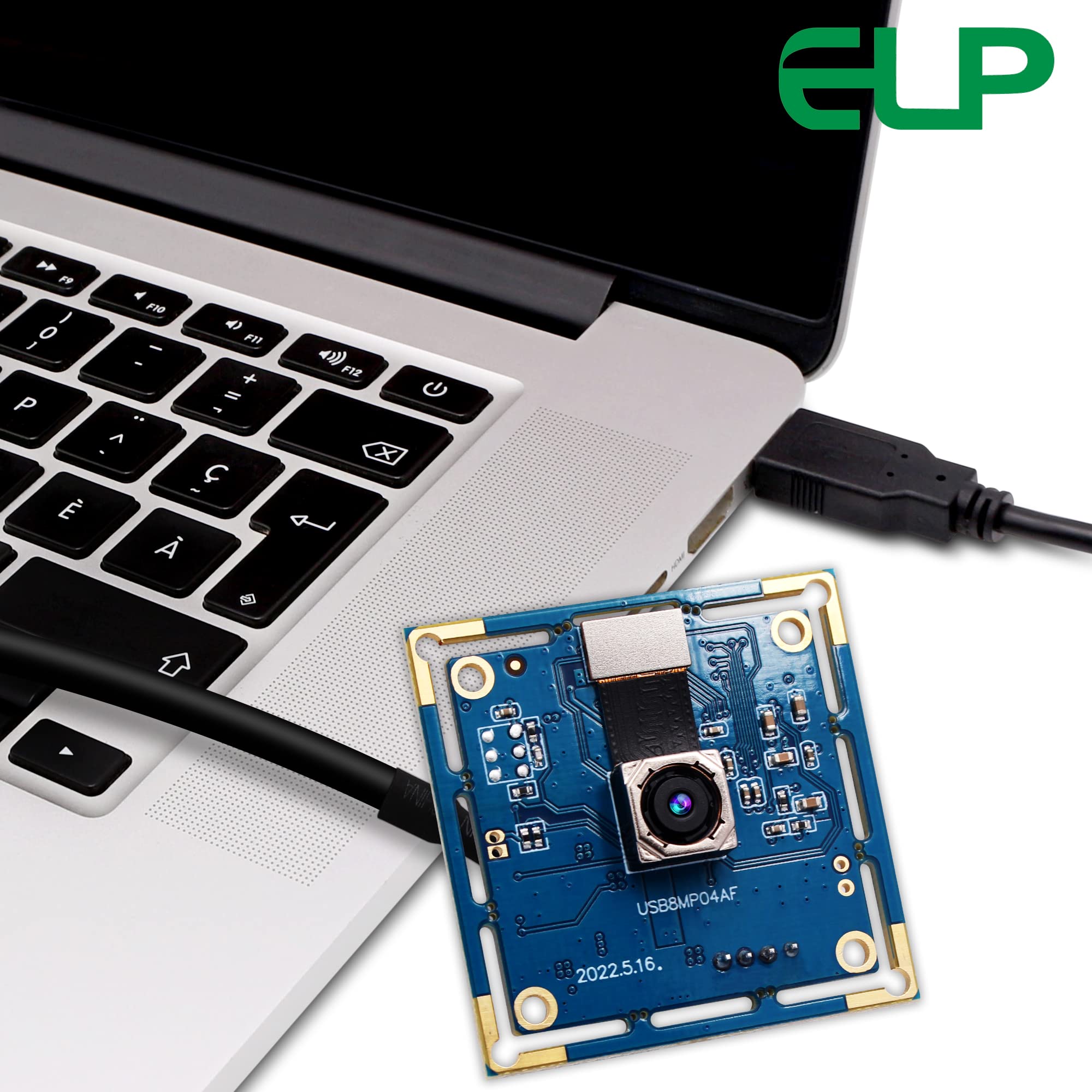 ELP Telecamera USB da 8 MP - Autofocus 4K PC e Raspberry Pi Mini UVC USB2.0 Scheda Webcam IMX179 Fotocamera Industriale Lightburn per Laptop