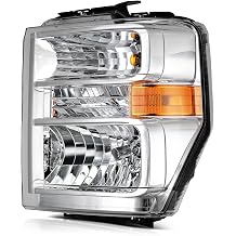 Headlight Fit 2008-2014 for E-150/250, 2008-2021 for E-350/450 Super Duty Chrome Housing Left Headlight Assembly AC2Z13008D