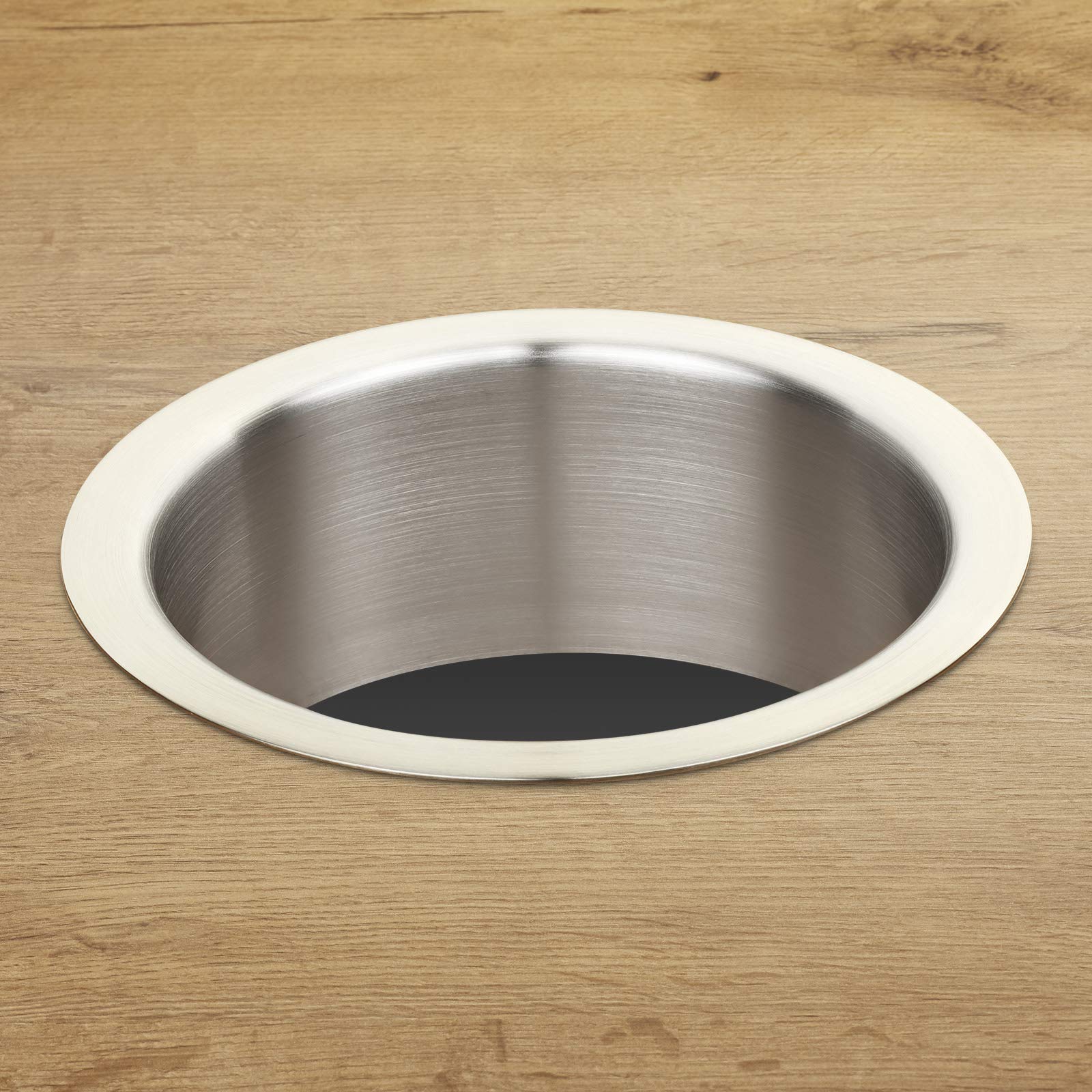 SOTECH Anello per Foro Cernita per Sbarazzo Rifiuti Anello passante per rifiuti di accesso acciaio inossidabile finemente spazzolato Ø 180 mm altezza 70mm