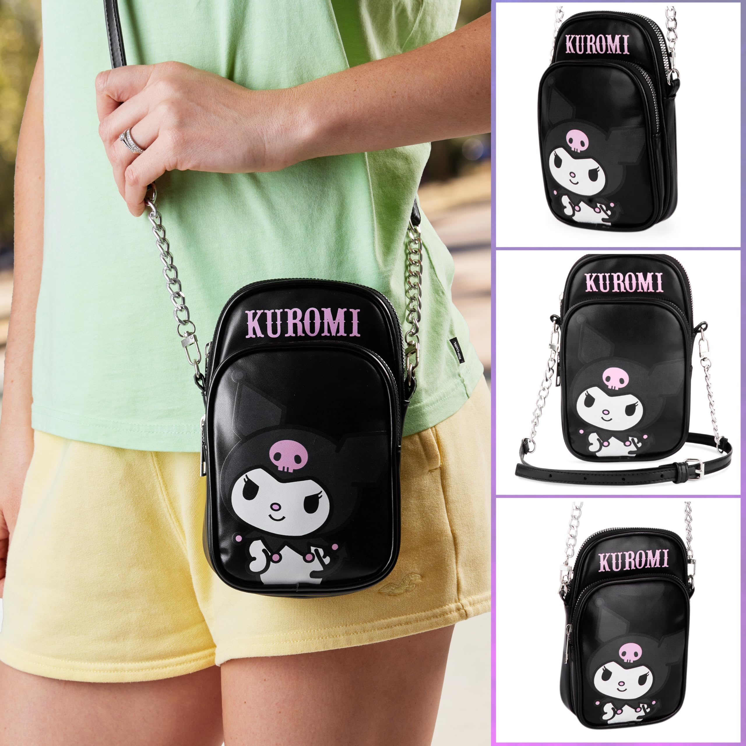Get Trend Hello Kitty Sanrio Kuromi Torebka na ramię dla dziewczynek, saszetka na telefon, niezbędne akcesoria podróżne Kawaii, prezenty z motywem anime