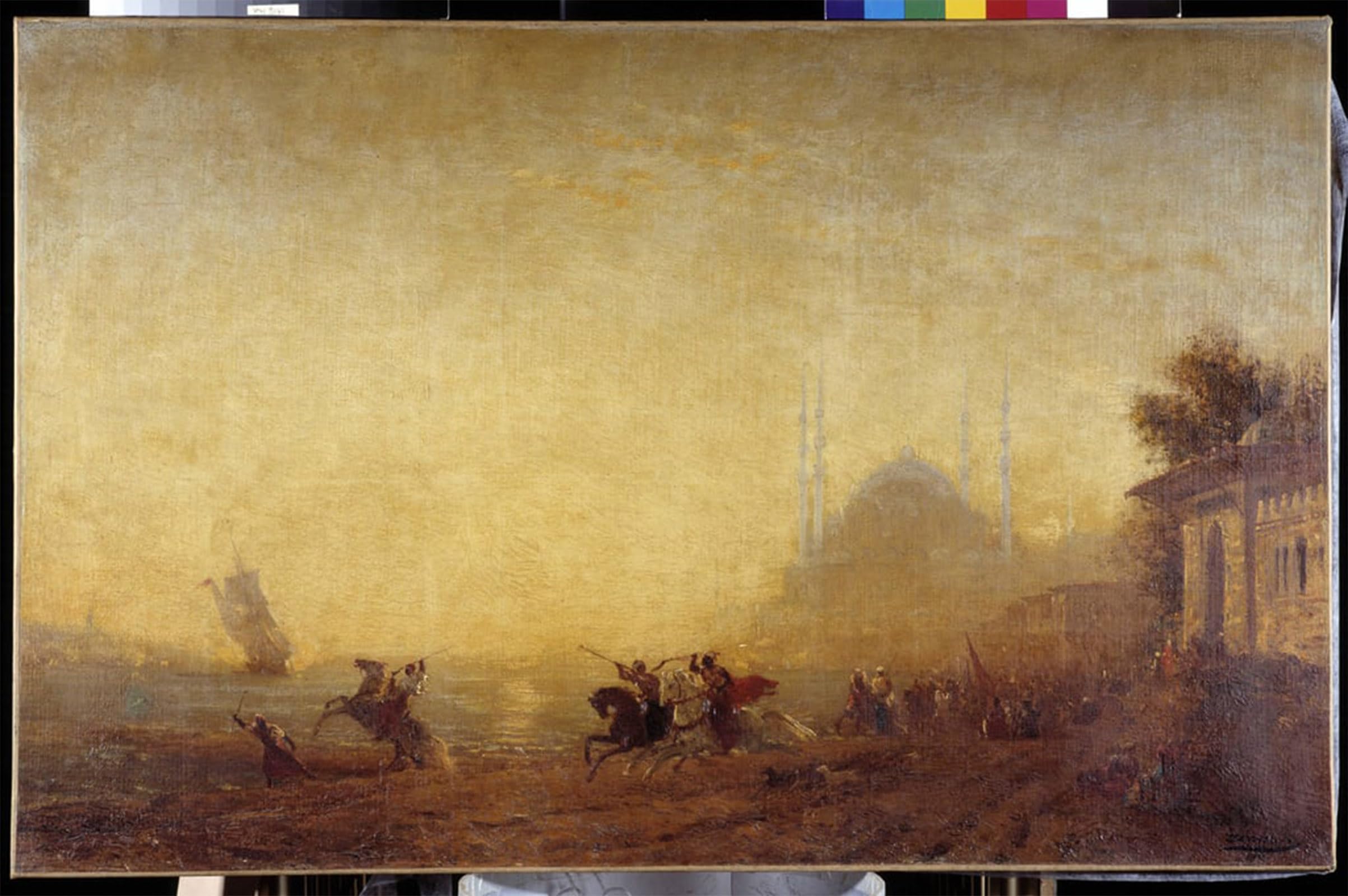 POSTERIIk Famous Modern Artwork Art Mural on the Banks of the Bosphorus the Basilica of Hagia Sophia Is Visible by Félix Ziem Oil Paintings Pictures for Home Decor 60x90cm