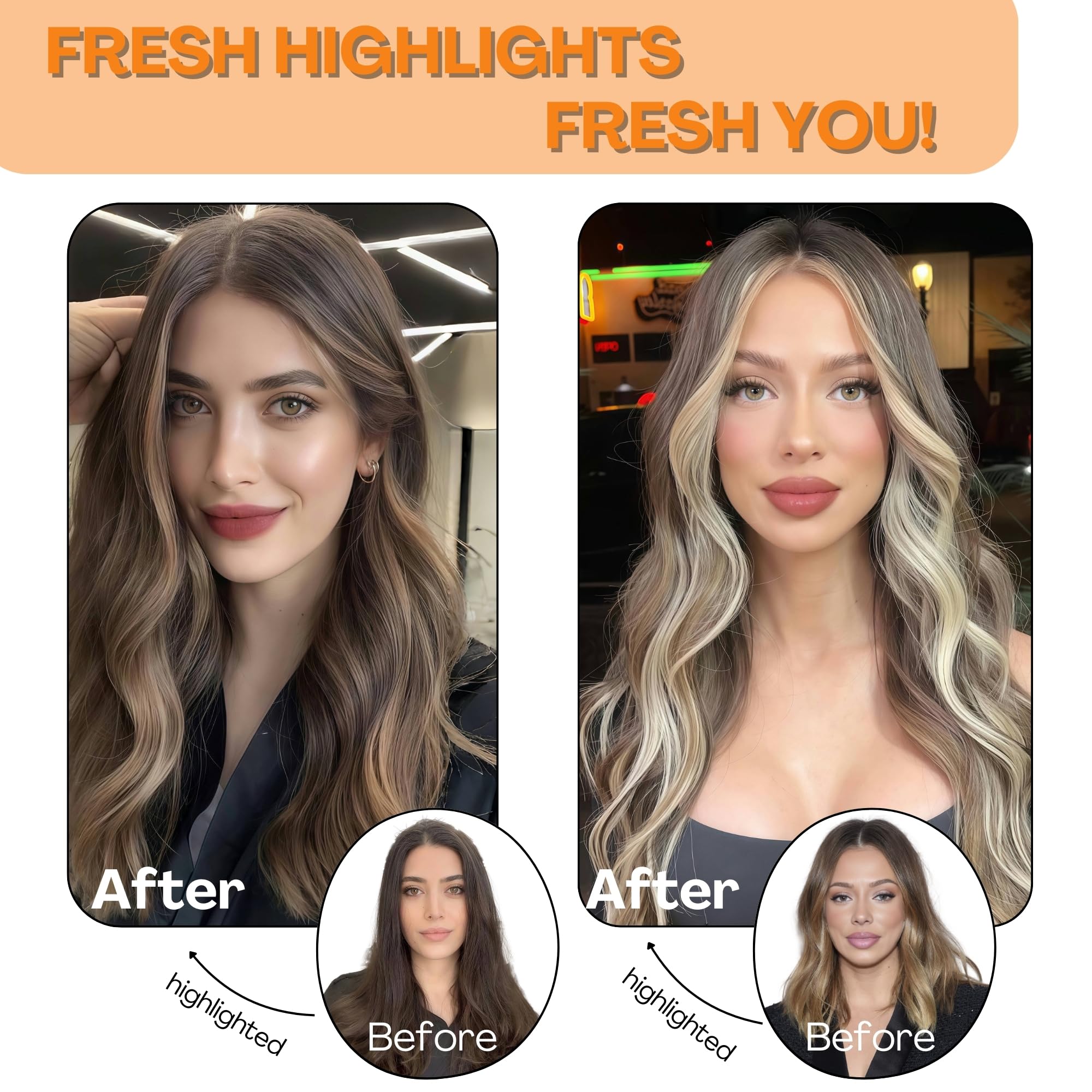 Clip In Hair Extensions Real Human Hair, Single Clip Ins Short Hair Extensions, Remy Balayage Highlight Hairpieces for Women 6 Pcs 10 Inch 31g Medium Brown Mixed Honey Blonde