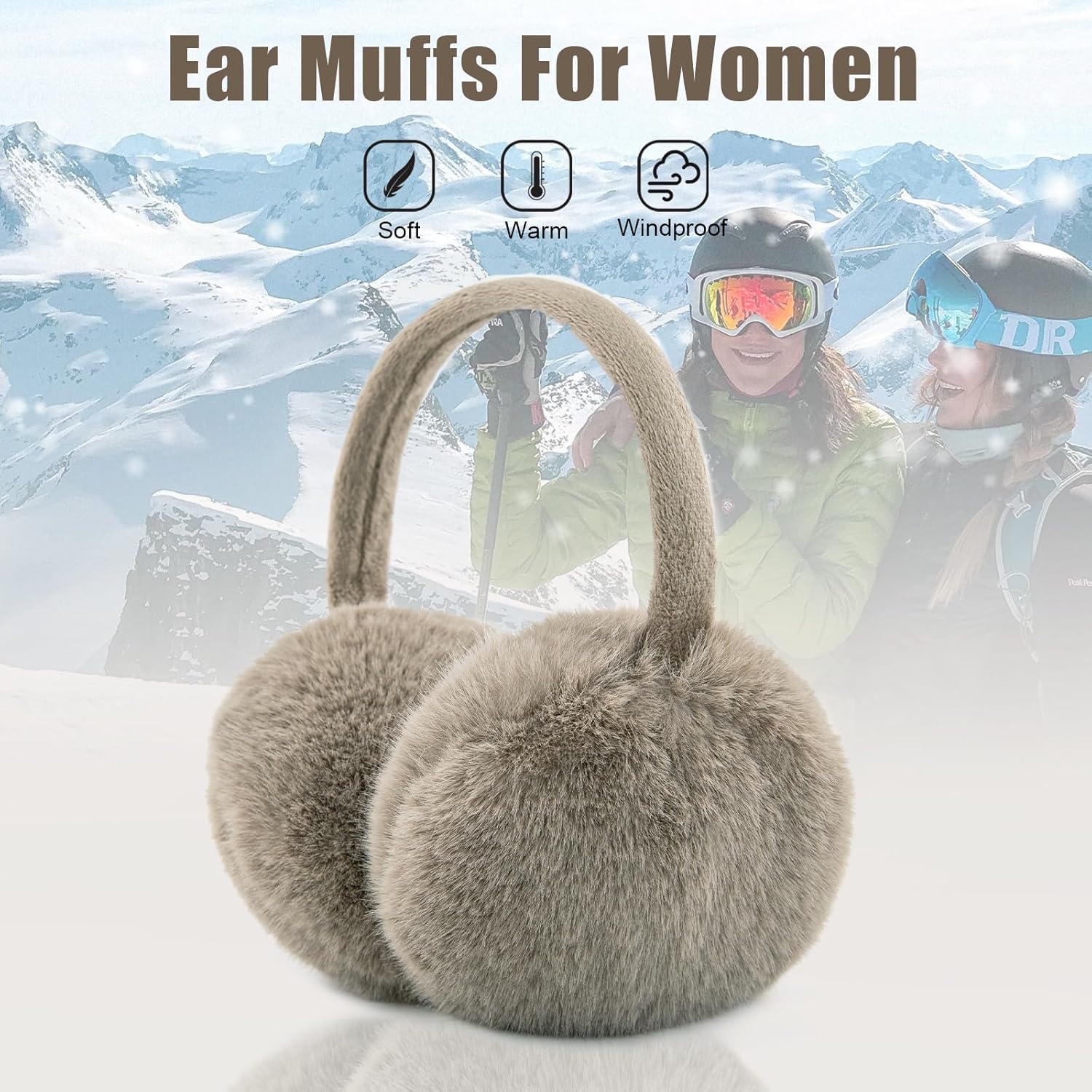 Ear Muffs for Women Faux Fur Winter Girls Earmuffs Fluffy Adjustable Ear Warmers Cute Ear Covers - Image 4