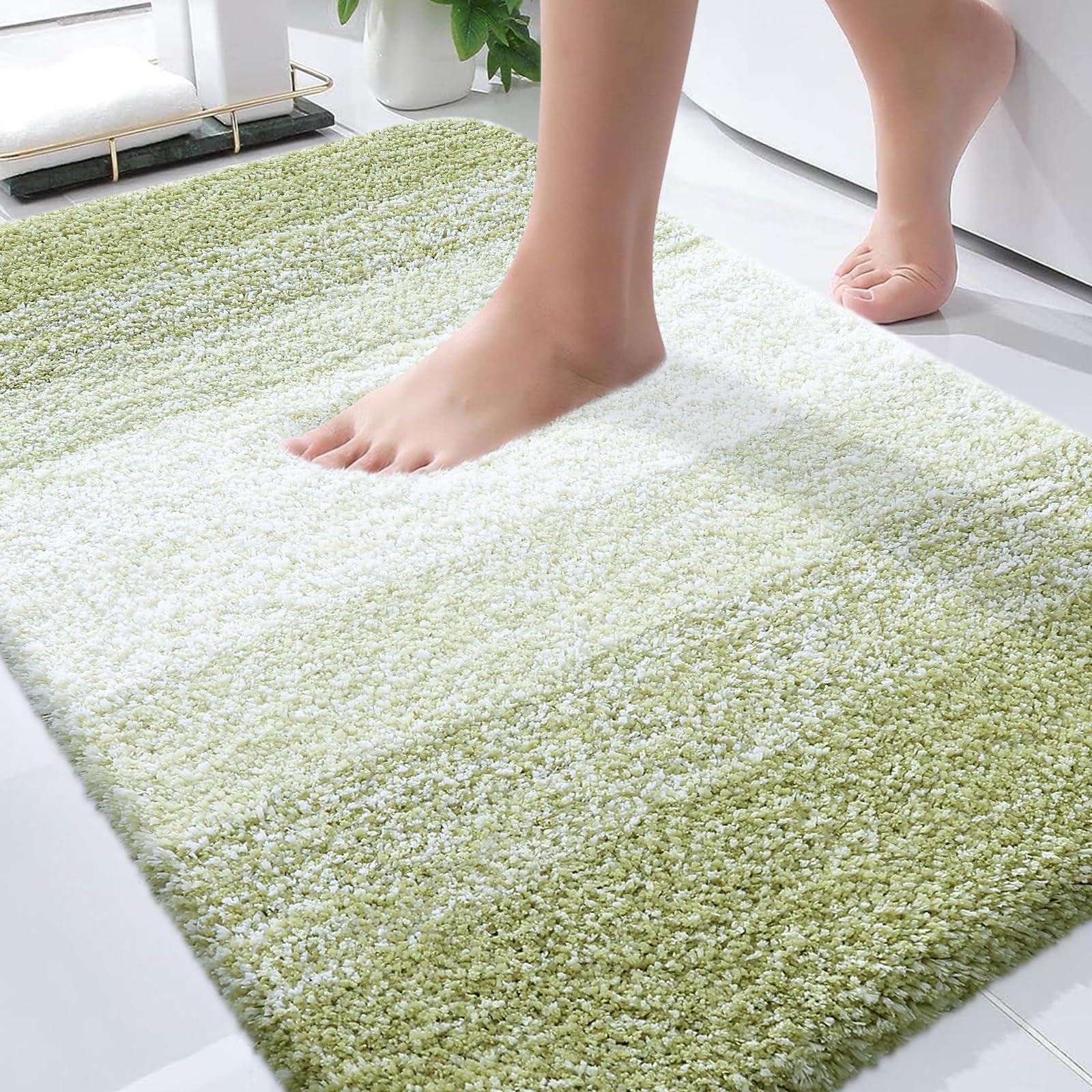 OLANLY Bathroom Rugs Mat 36x24, Extra Soft Absorbent Microfiber Bath Rugs