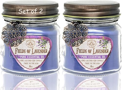 Miniatura 8 de Jarros de velas aromáticas para regalo, juego de 2, con cera natural de soja y velas duraderas aromáticas. La mejor idea para regalo, Unique Her