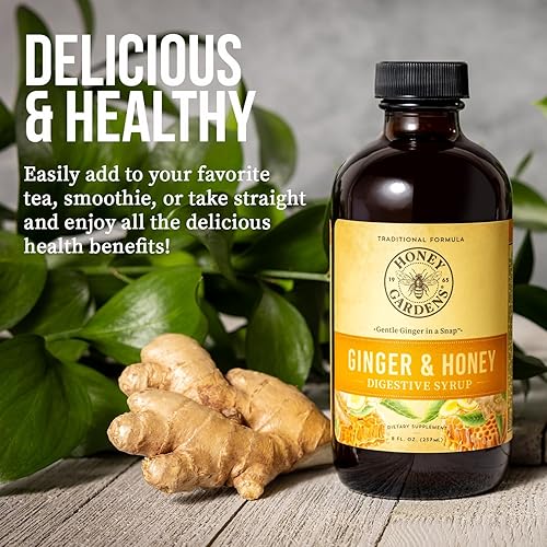 Miniatura 4 de Honey Gardens Jarabe de jengibre (Btl-Glass)  8oz