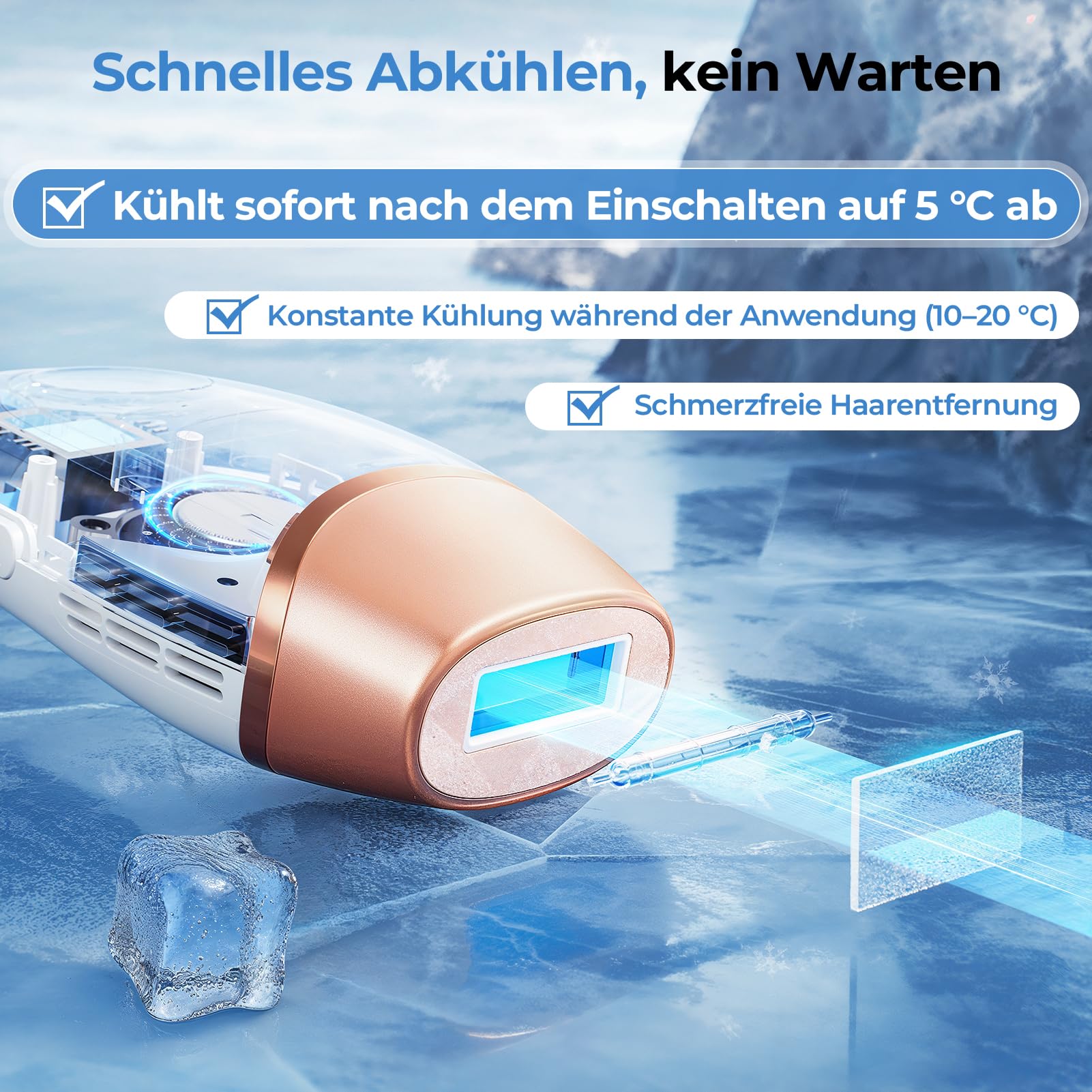 IPL Hair Removal Device with Ice Cooling System, 21J and 9 Energy Levels for More Efficient Laser Hair Removal, 999,900 Flashes IPL Hair Removal Device for Women, Armpits, Bikini, Legs, Body - 2