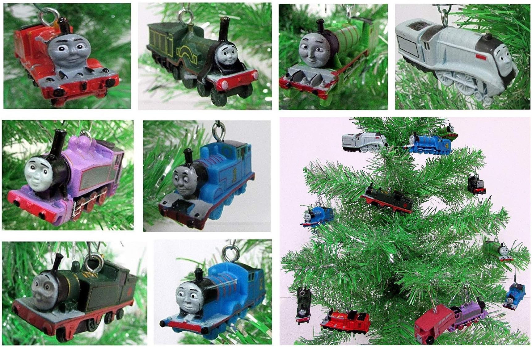 Christmas OrnamentThomas The Train 8 Piece Random Set Featuring Thomas and Friends (Unique Design)