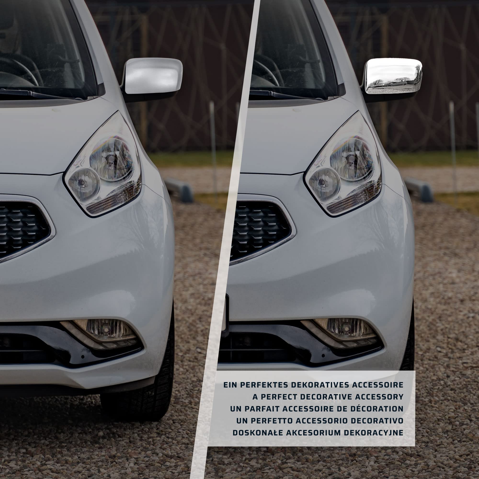 CHROMEMASTER | Nakładki na Lusterka Zewnętrzne | Kompatybilne z KIA Venga 2010-2019 | Stal nierdzewna; Osłony Lusterek to Niepowtarzalny Wygląd Auta i Ochrona Przed Uszkodzeniem