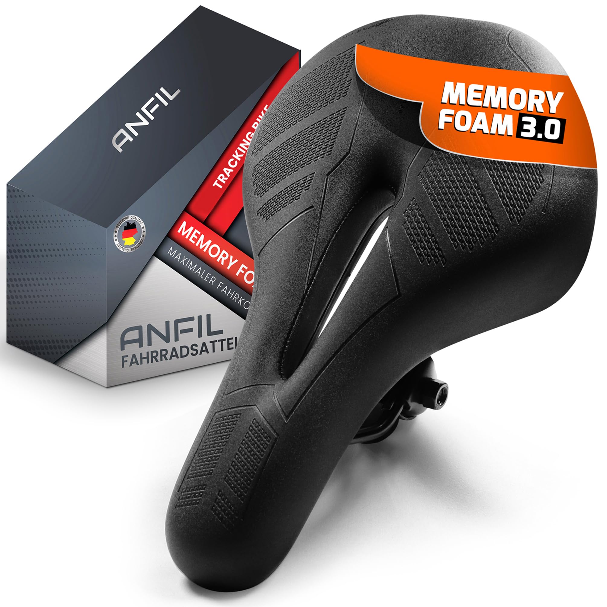 Selle de Vélo Ultra Confortable – Selle Ergonomique pour Homme et Femme – Mousse Mémoire de Forme, Étanche & Respirante – Siège de Vélo Confort pour VTT, Vélo de Ville