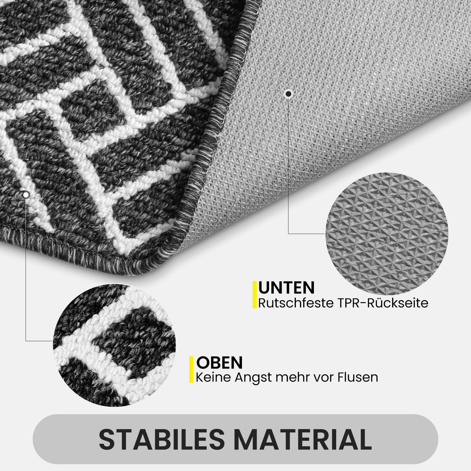 Treeboy Fußmatte 60x90cm – rutschfeste & Waschbare Schmutzfangmatte – Linienmuster Hochsaugfähige Türmatte für Innen und Außen,Eingang & Haustür,Hund,Küche,Patio, Flur, Garten