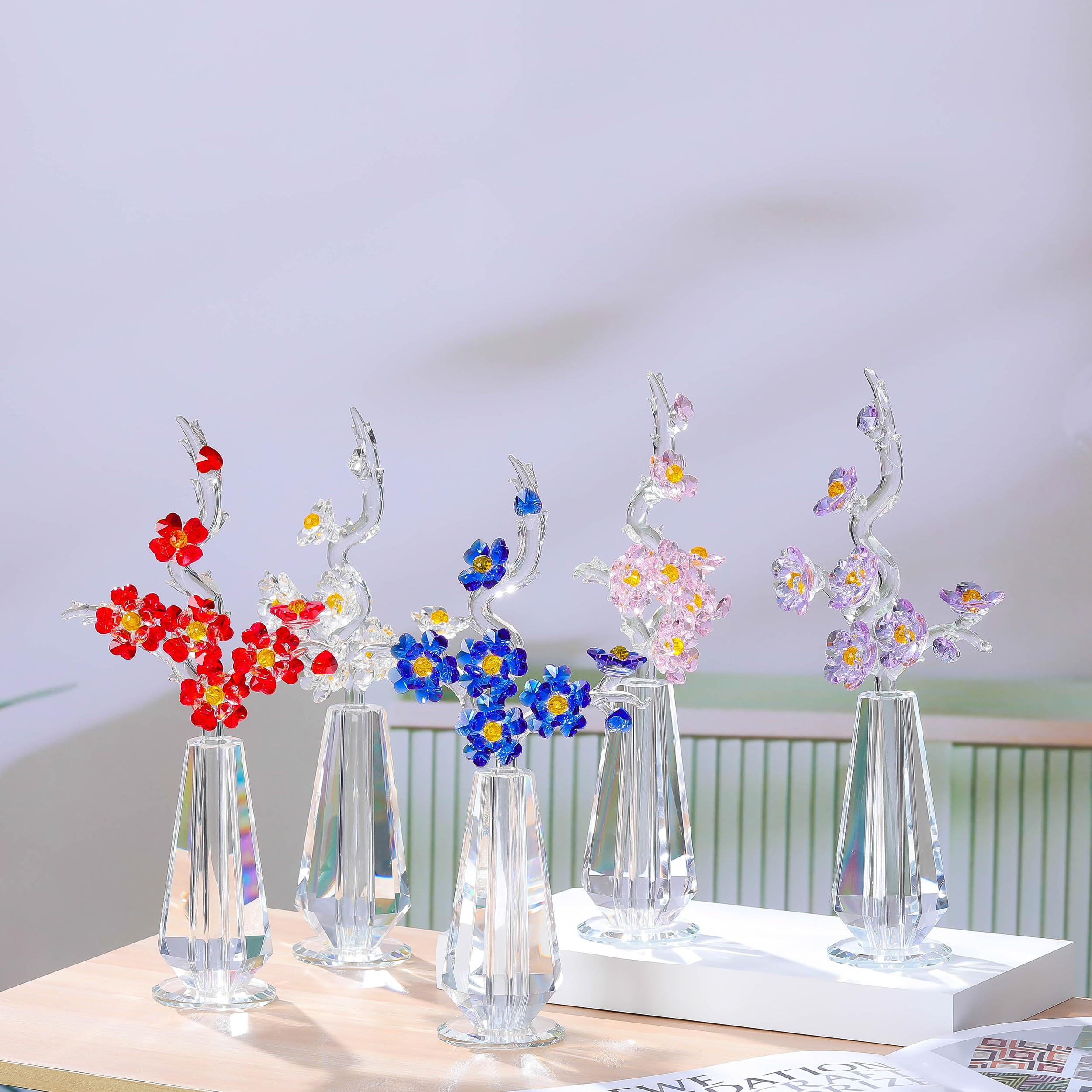 Amazon.co.jp: パープル桜 クリスタルフラワー 茎付き - 花瓶付き