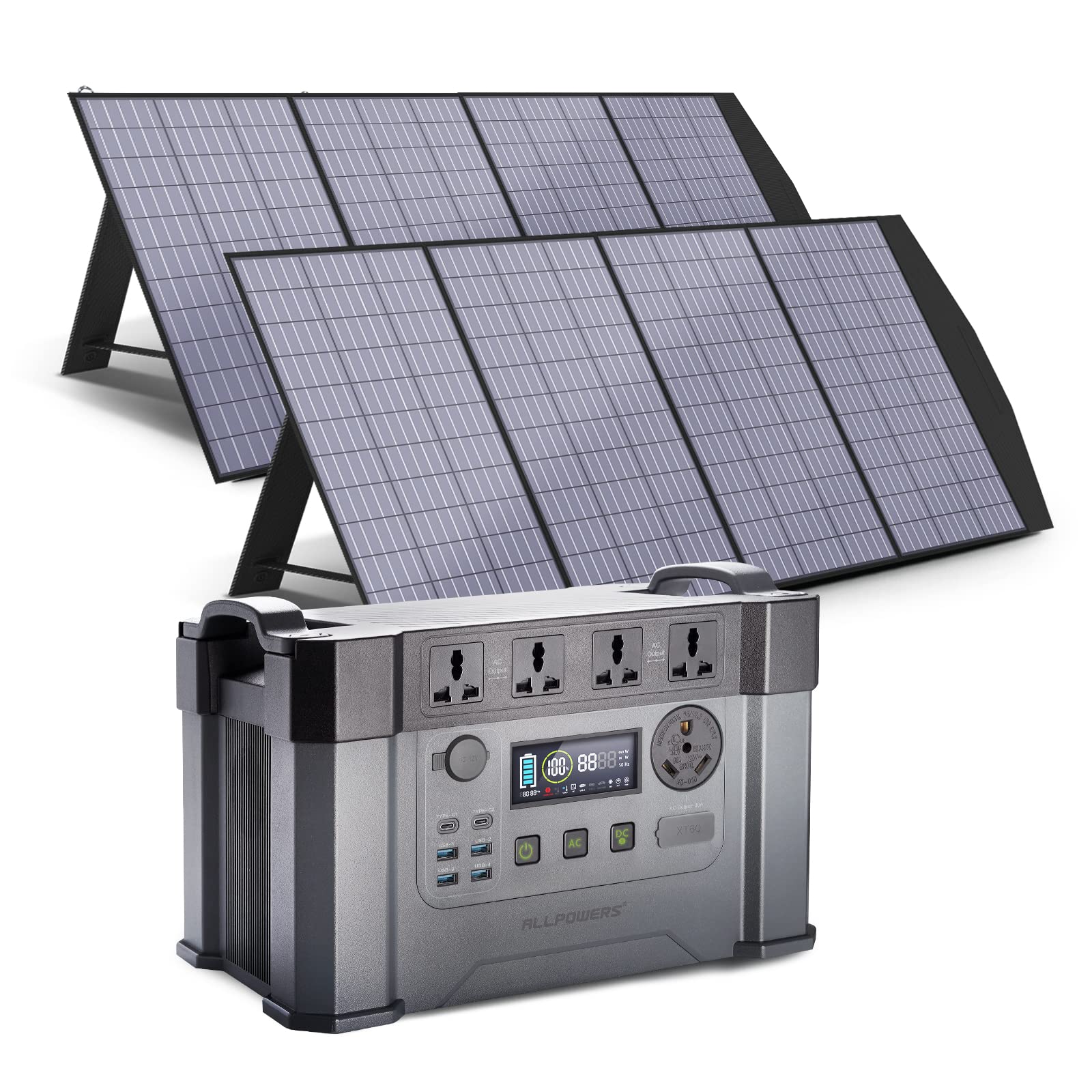 Buy ALLPOWERS MPPT Solar Generator S2000 Pro, 2400W 1500wh Portable Power Station with 2 * 200W