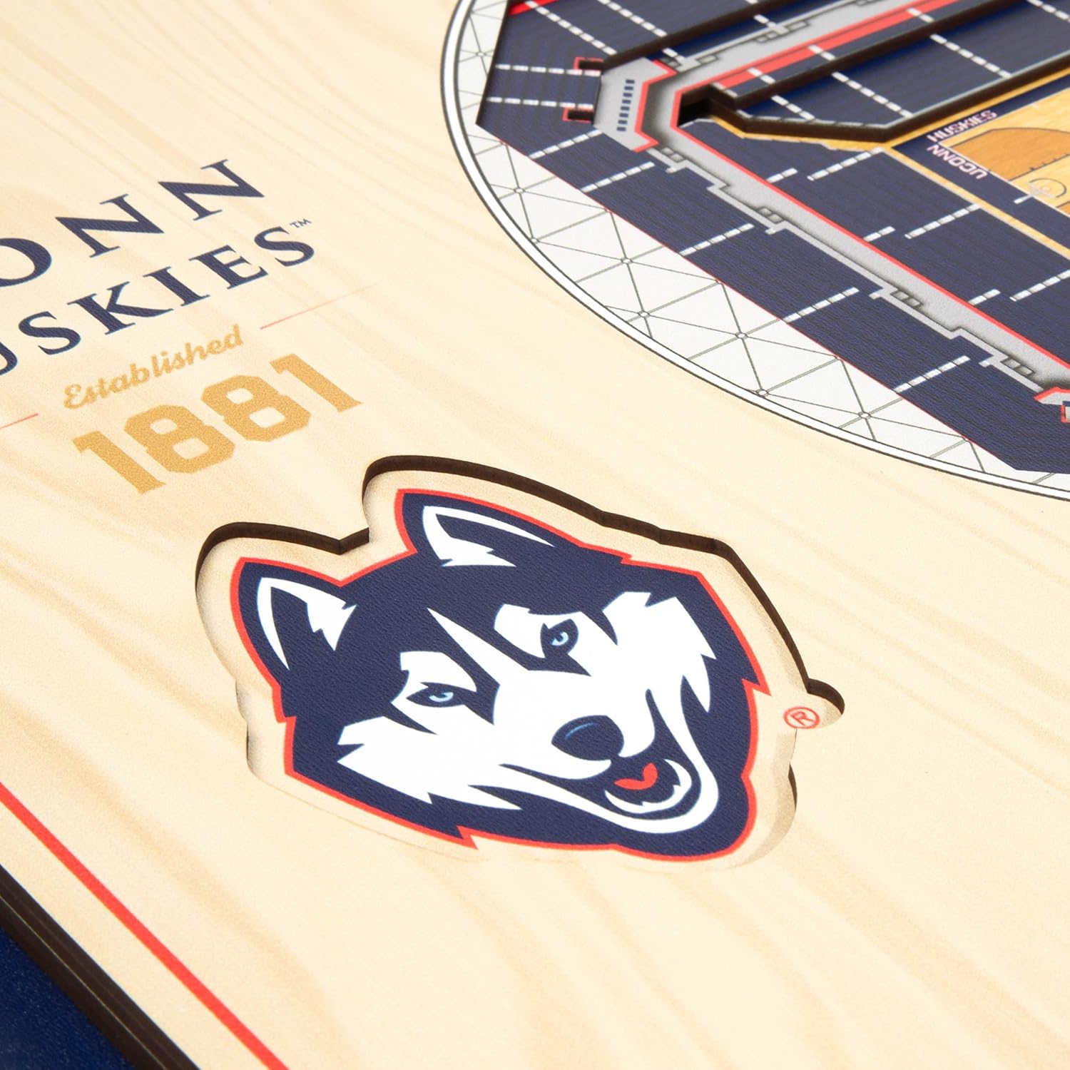YouTheFan NCAA BB Connecticut Huskies 5-Layer StadiumView 3D Wall Art