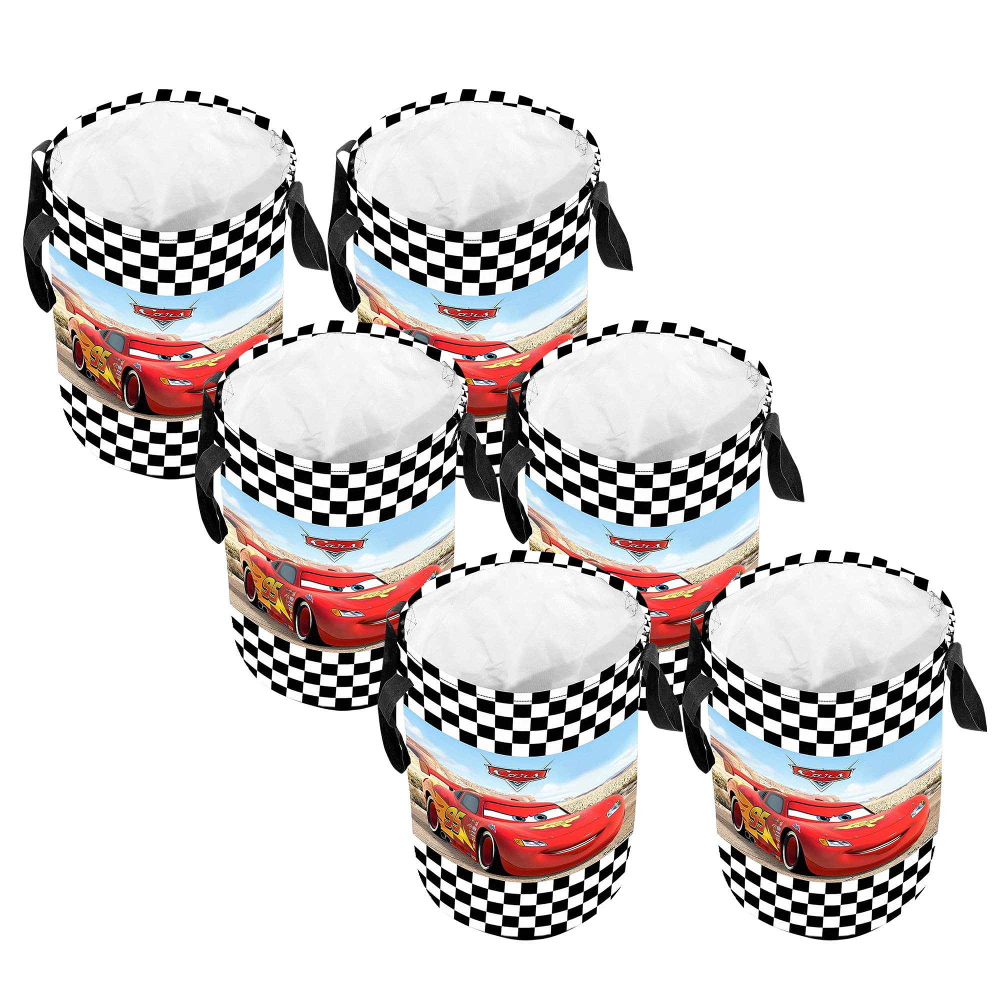 Kuber Industries Pack of 6 Foldable Laundry Basket for Clothes | Non-Woven Round Cloth Laundry Bag | Washing Clothes Storage Basket | Disney Yellow Car | 45 LTR | Black (B0DB1KPZJX) Amazon Price History, Amazon Price Tracker