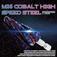 Vista 3 de Broca de cuatro espirales de cobalto para flauta (Pro), acero de alta velocidad M35, brocas de paso de vástago hexagonal de 1/4 pulgadas para metal