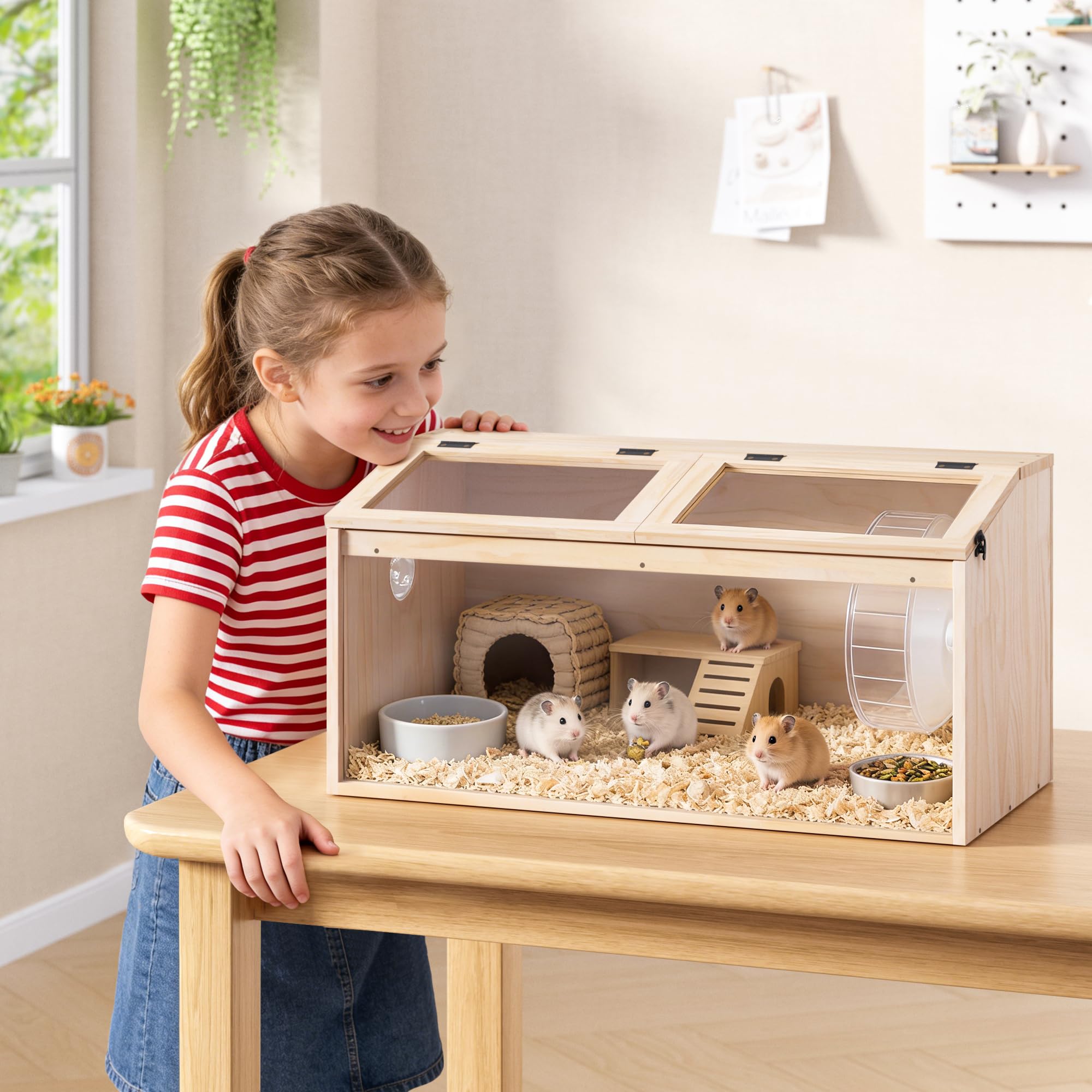 All-in-One Premium Holz-Hamsterkäfig: Meerschweinchen-Käfig & Haus, Ratten-/Degu-/Kleintierkäfig, wetterfestes Außengehege, Fledermauskasten & transportabler Holz-Hamsterhaus