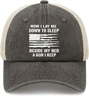 Now i Lay me Down to Sleep Beside My Bed a Gun i Keep Fitted Hat Men Fashionable Outdoor Trucker Cap