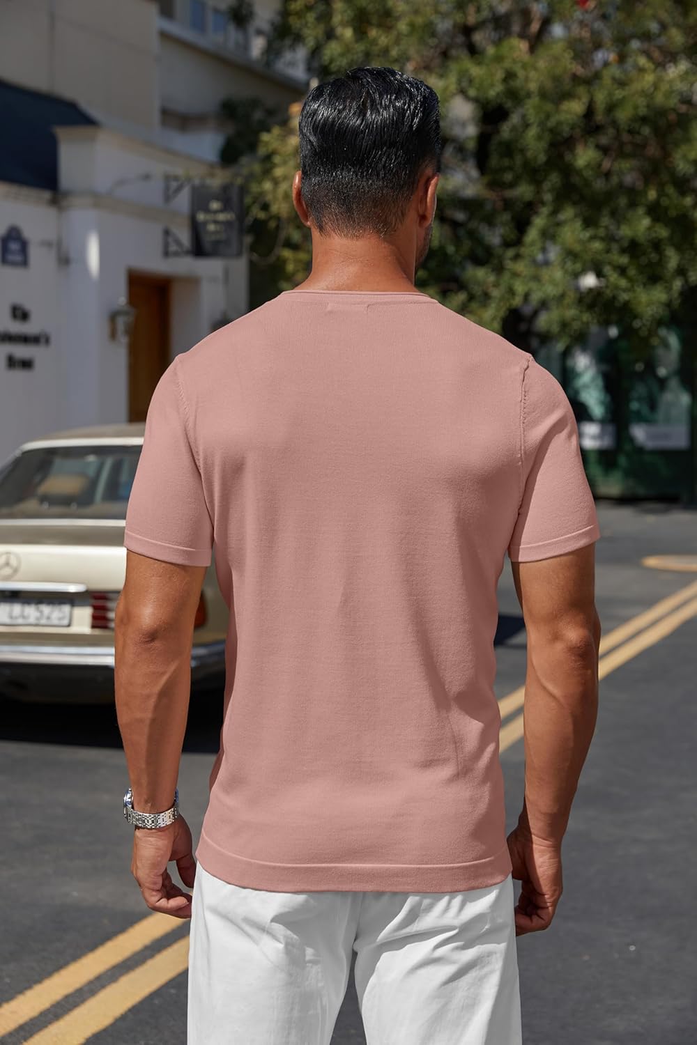 COOFANDY Mens Knit T-Shirts Casual Crewneck Short Sleeve Shirts Summer Tops Basic Pullover Tees - Image 9