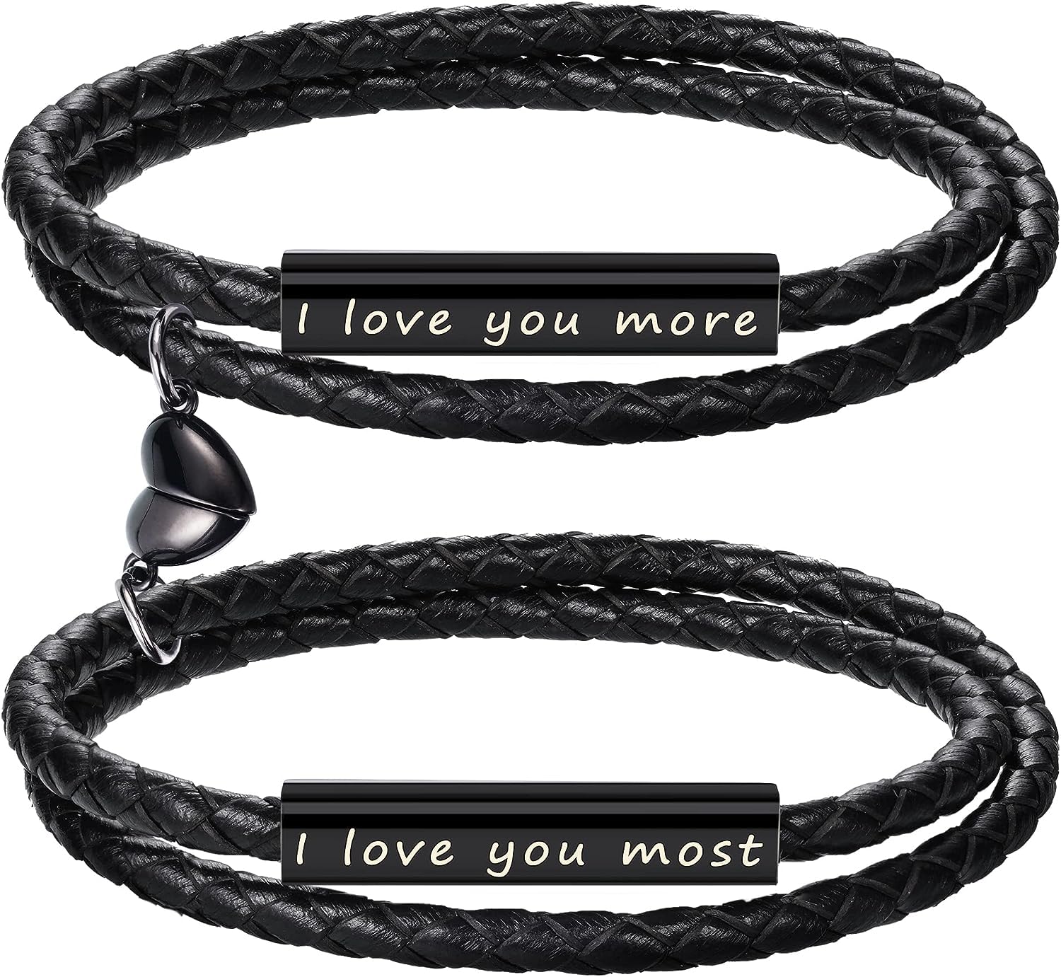 Couple Bracelets for Women Gifts for Men Wedding Anniversary Birthay Gifts for Boyfriend Girlfriend Matching Bracelet 2pcs Engraved Promise Leather Gift Christmas Jewelry