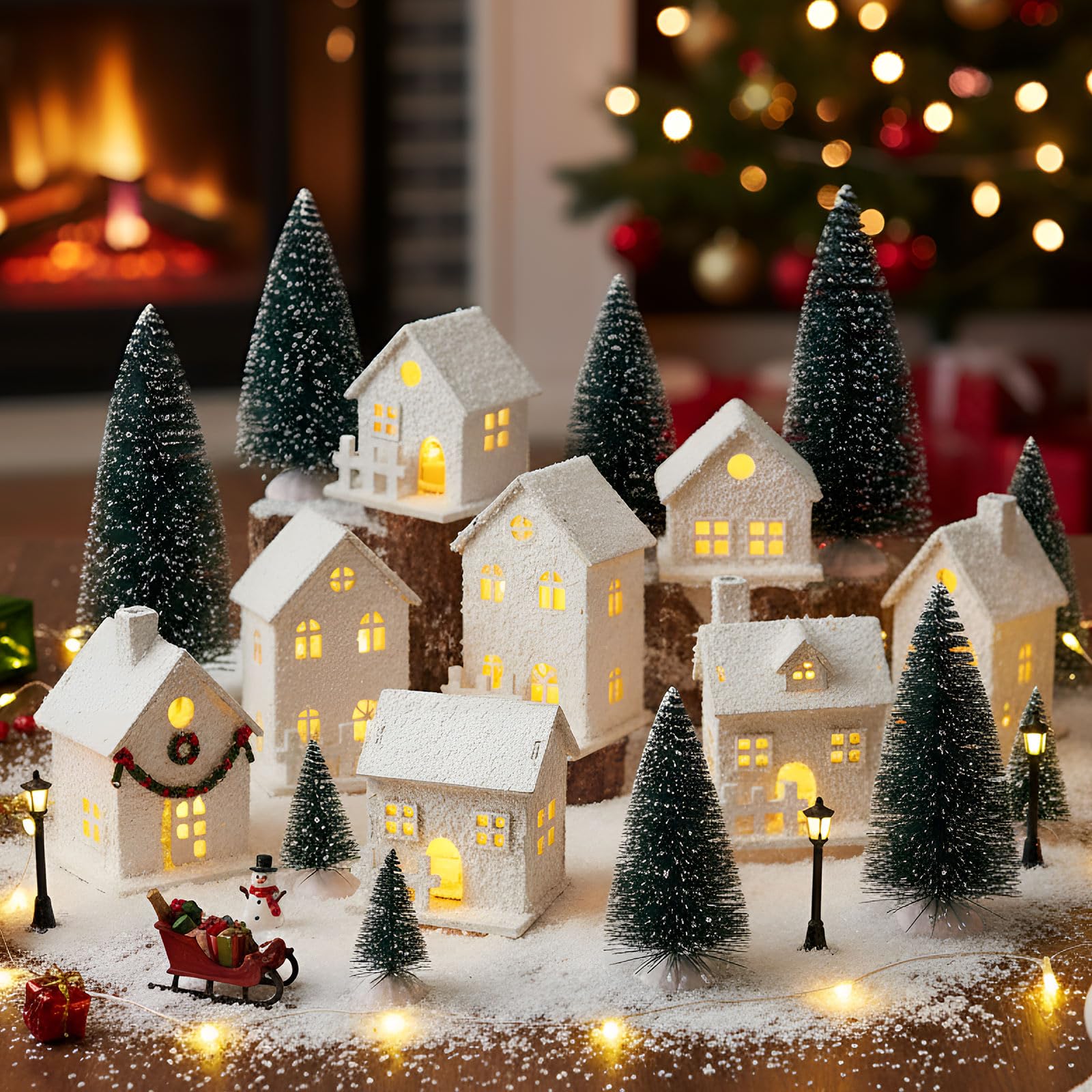 Amazon.com: Kajaia 12 Pieces Christmas Winter Houses Village with