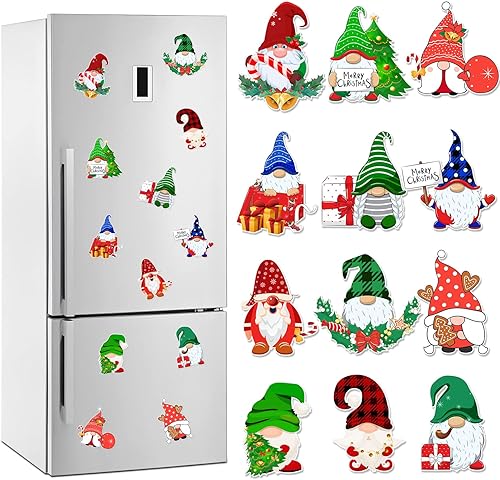 12 imanes de gnomo de Navidad para refrigerador, gnomo de Navidad, para puerta de garaje, calcomanías, gnomos, decoraciones navideñas, adornos para disponible en Yaxa Venezuela