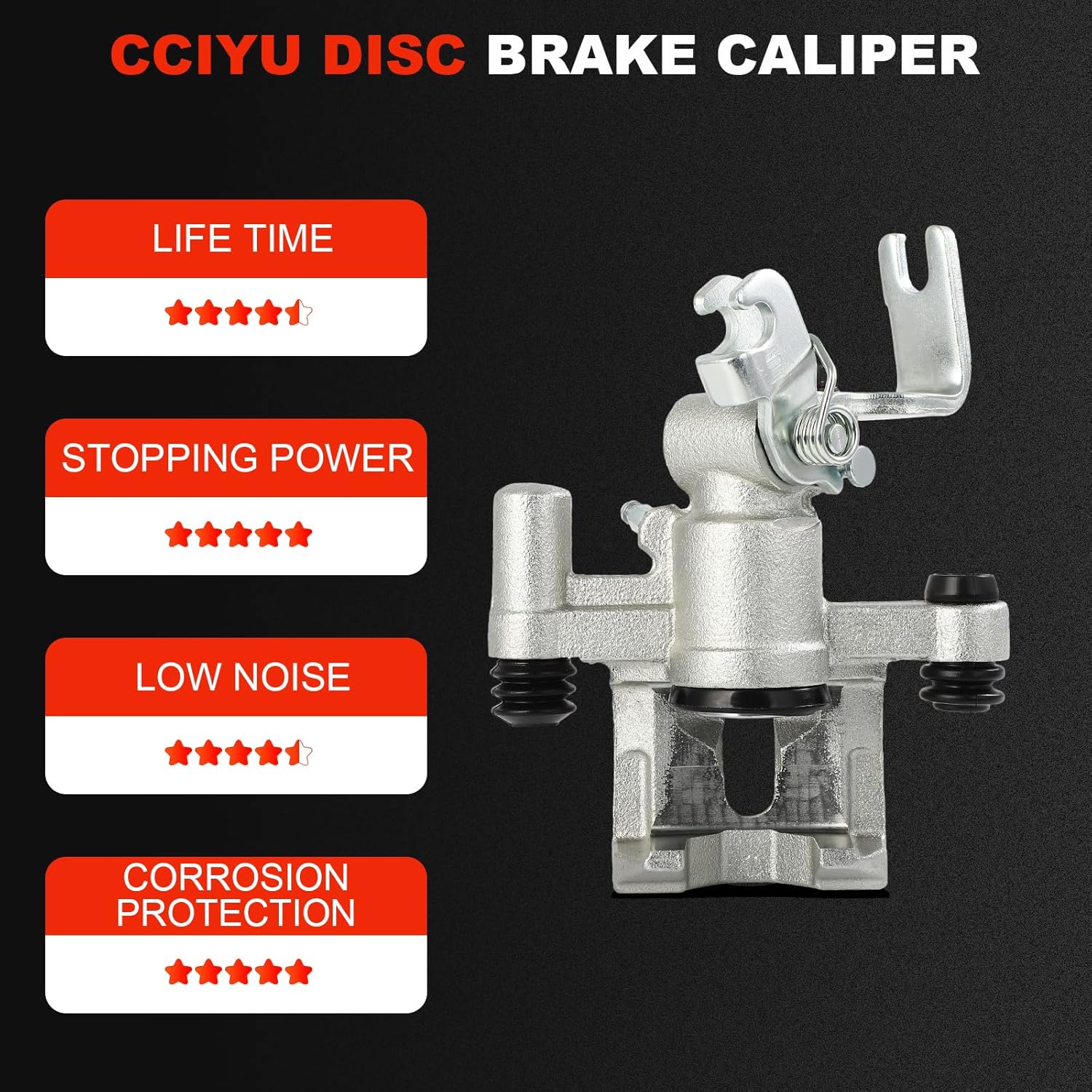 cciyu Rear Left Brake Caliper Assembly 19-1378 1990 1991 1992 1993 1994 1995 1996 1997 1999 2000 2001 2002 2003 2004 2005 For Mazda For Miata