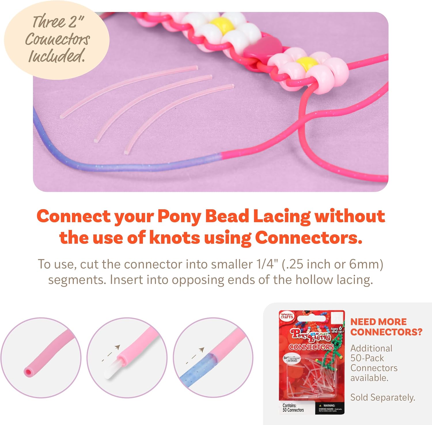 Pepperell Pony Bead Lacing – 2 mm Hollow Lacing Cord, Primary Assortment image 3