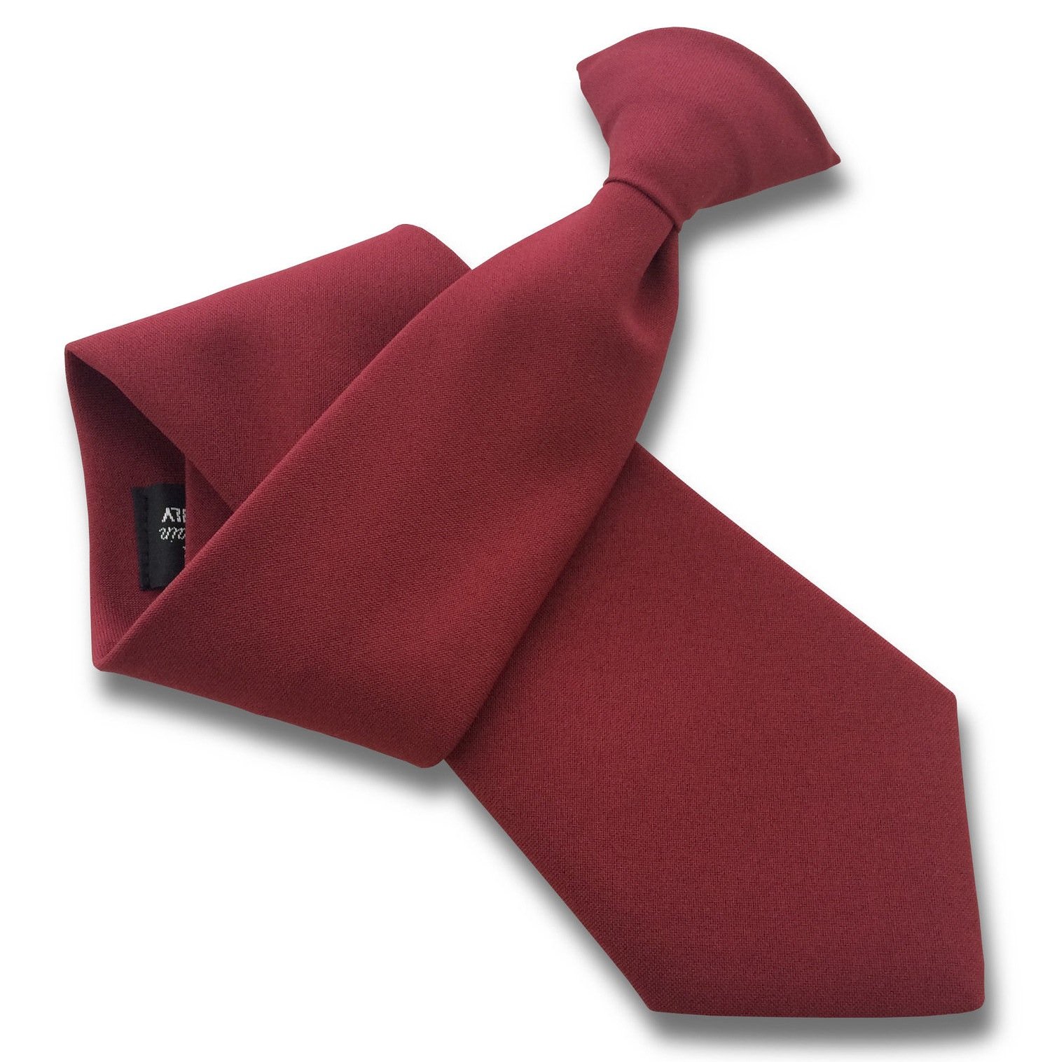 Great British Tie Club Men's Burgundy Clip On Neck Tie Security Workwear