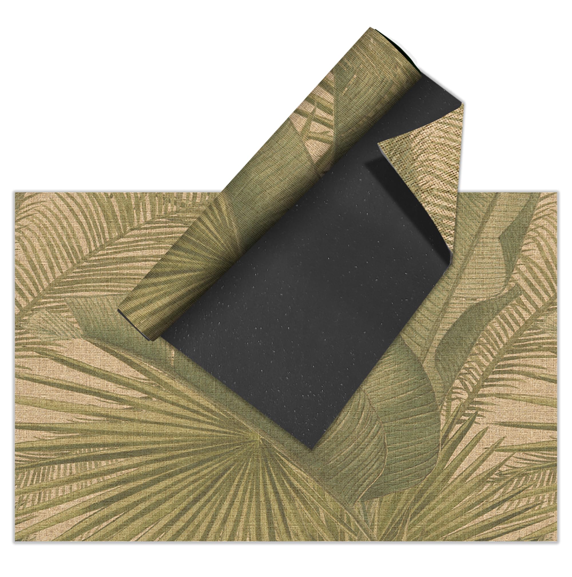 VINILIKO Design | Alfombra Vinílica Lisa Impresa - Tropical Verde 100x160 cm - Interior y Exterior, Antideslizante, Impermeable, Lavable - Varios Tamaños - Alfombra Vinilo Salón, Terraza