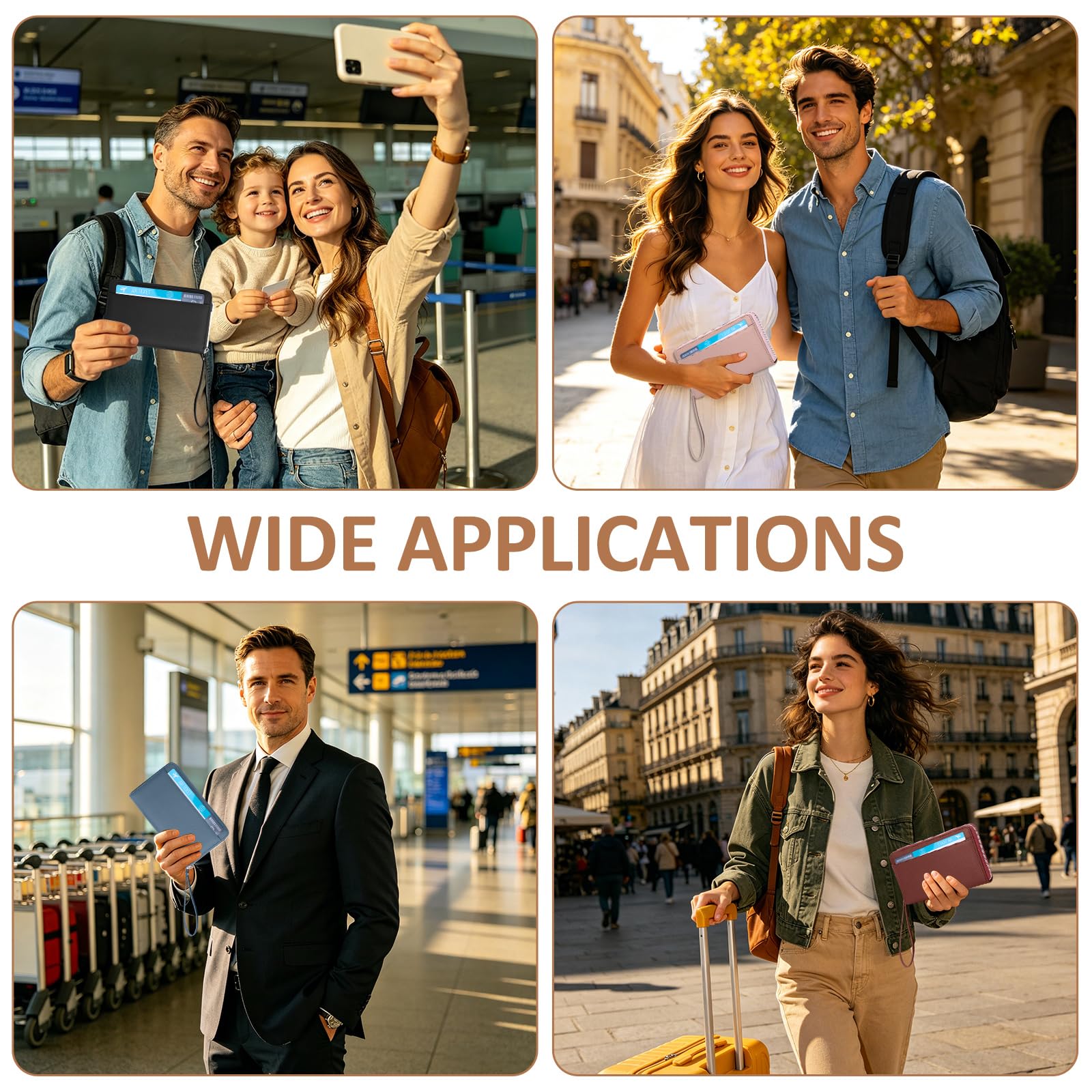 Porta Passaporto Da Viaggio Passport Holder Rfid Custodia Passaporto Impermeabile Pu Passport Holder Family Porta Documenti Viaggio Per Passaporti, Carte Di Credito, ID Carte. Rosso mattone